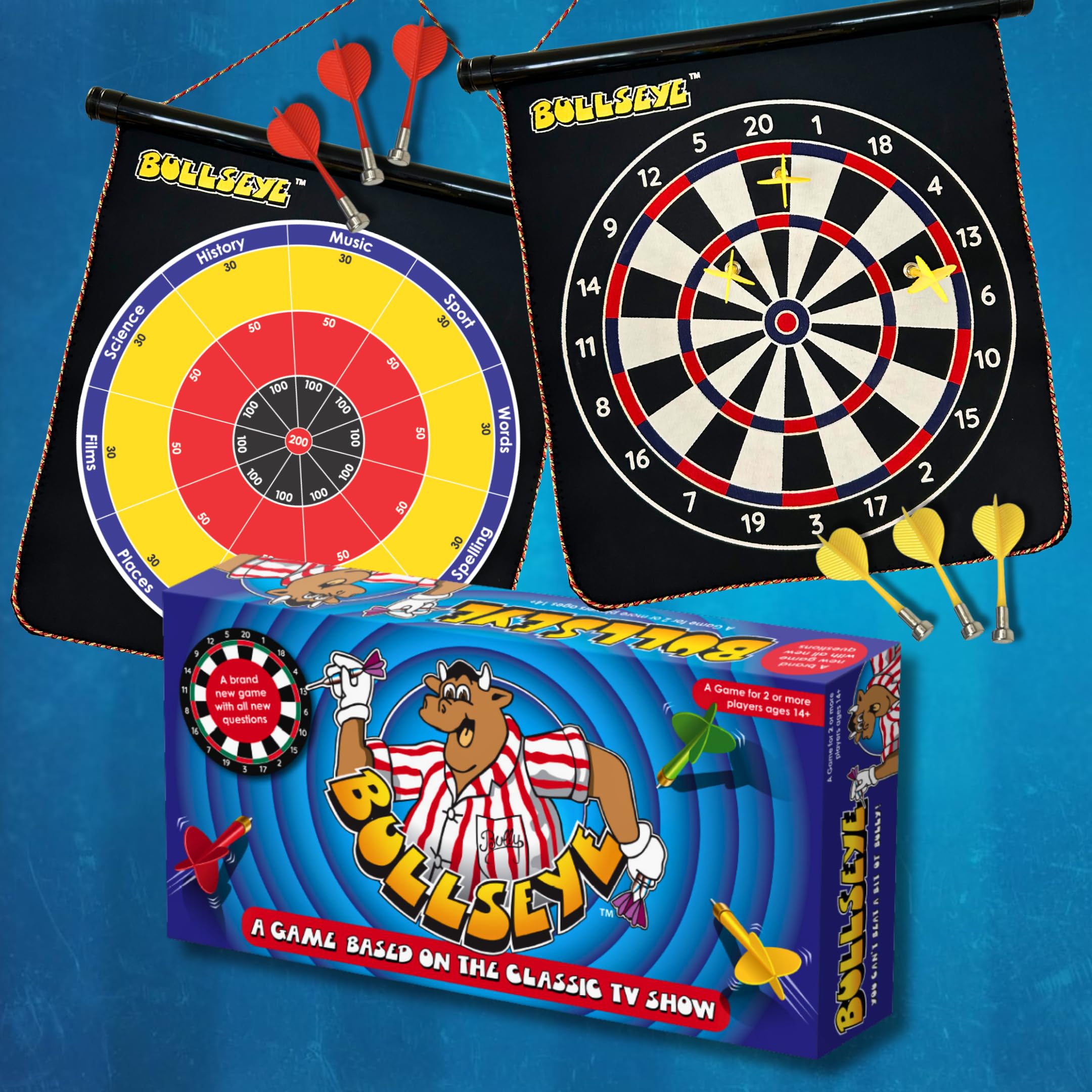 University Games Bullseye Board Game - Classic TV Quiz, Magnetic Darts, 2-8 Players, Ages 14+ 3