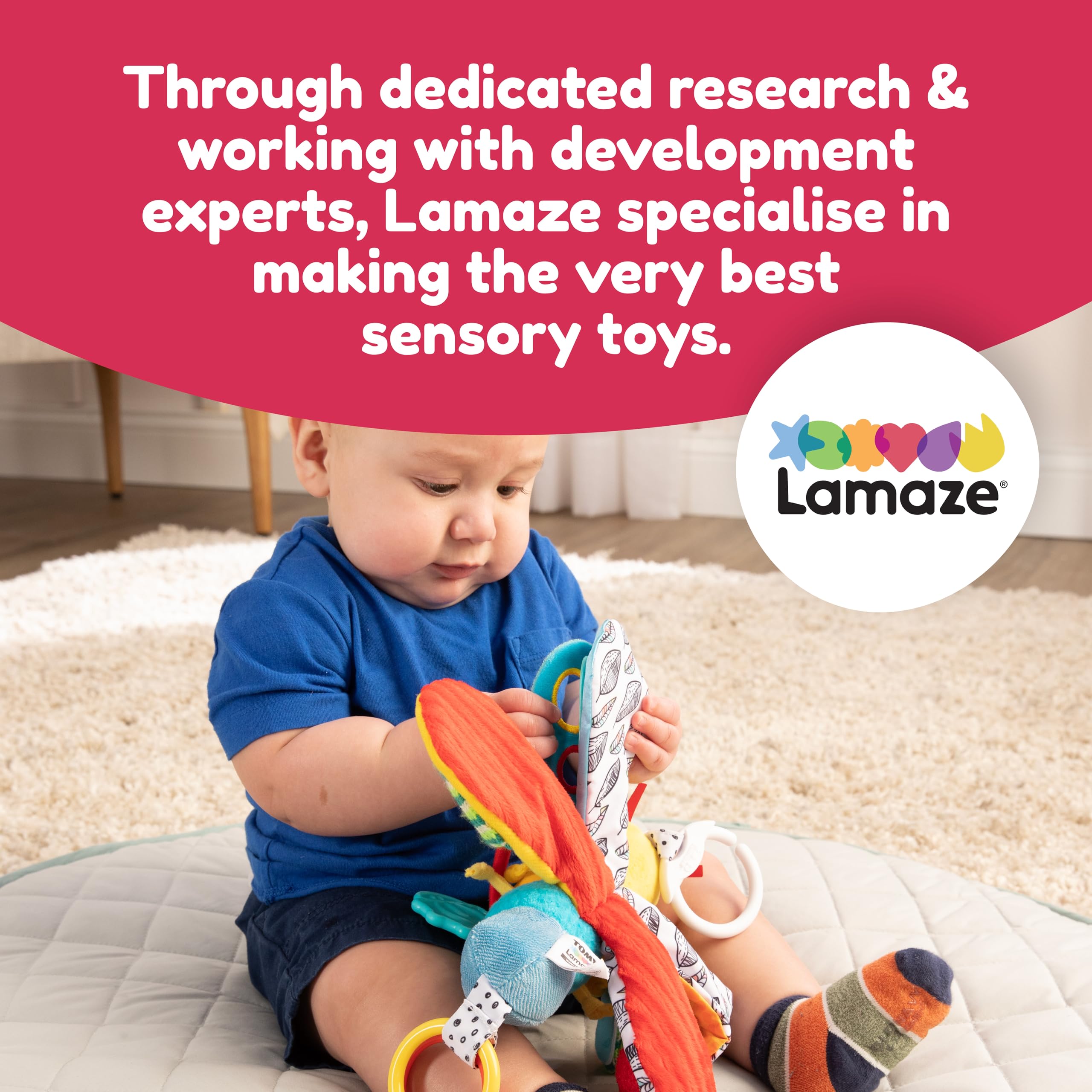 Lamaze Freddie the Firefly - Sensory Toy for Babies 0-12 Months with Teether & Crinkle Wings 7