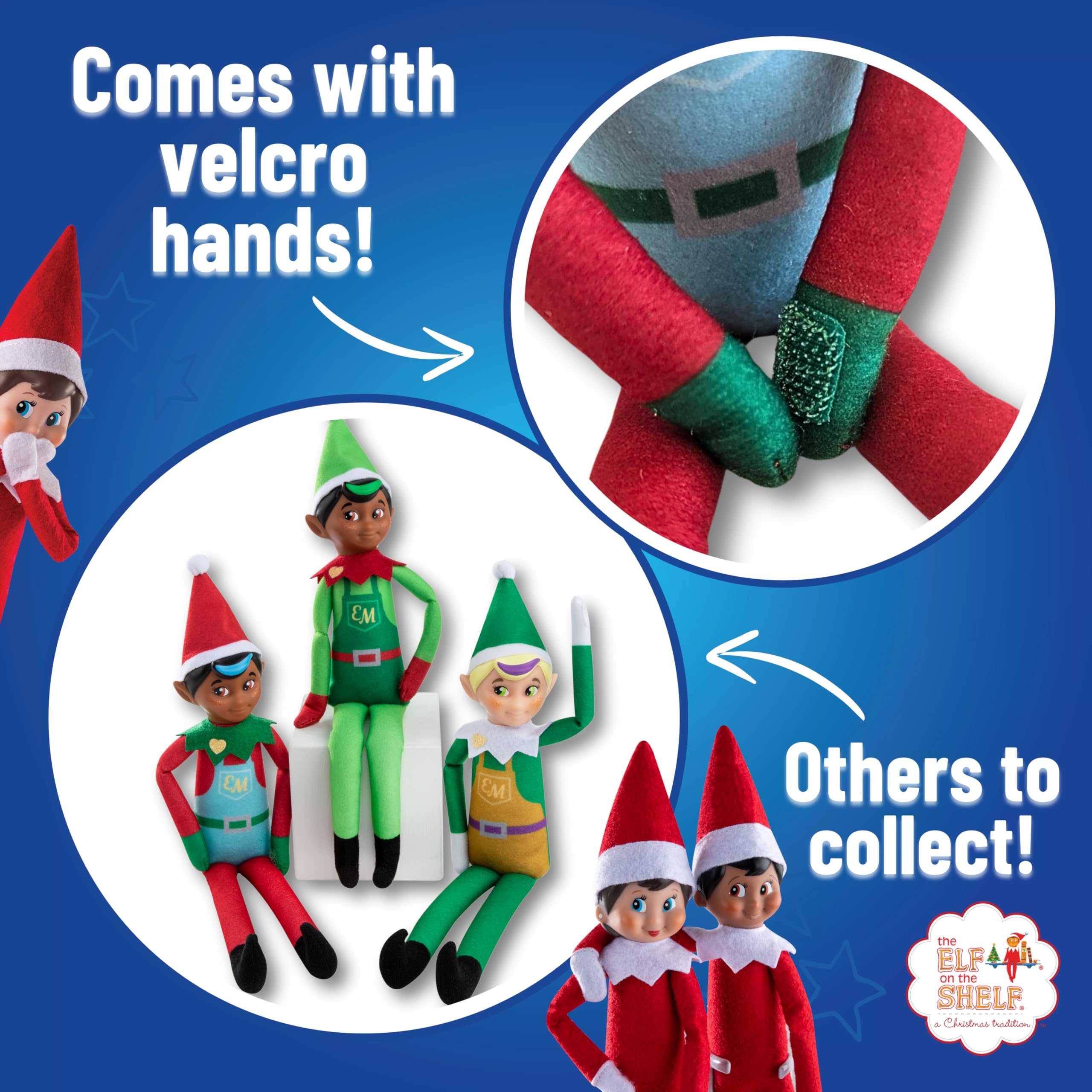 The Elf on the Shelf - Elf Mates Chef Blue Plush Elf with Velcro Hands 6