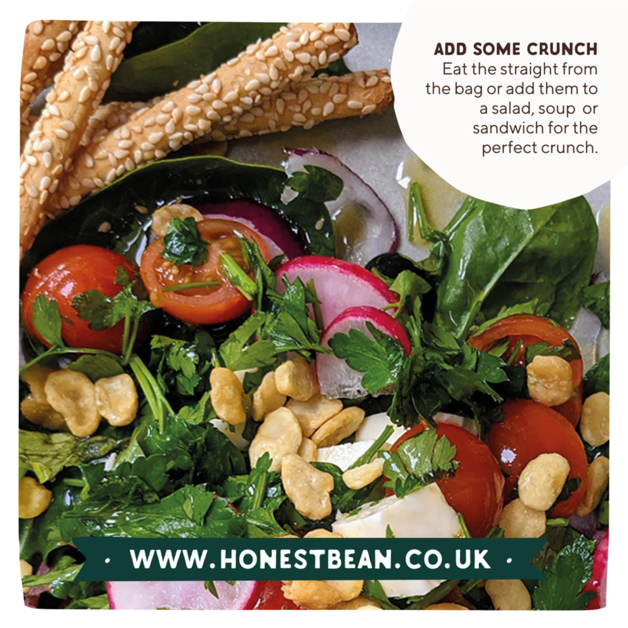 The Honest Bean Co Roasted Fava Bean Snack - Seaweed & Miso Flavor | 120g Pack of 6 6