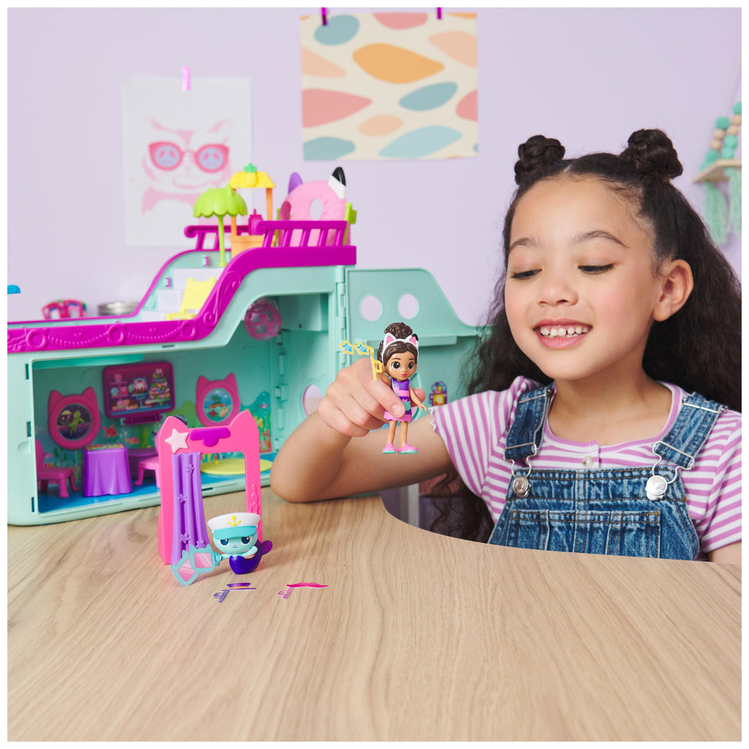 Gabby's Dollhouse Cat Friend Ship - 18-Piece Cruise Playset with Gabby & MerCat Figures, Ages 3+