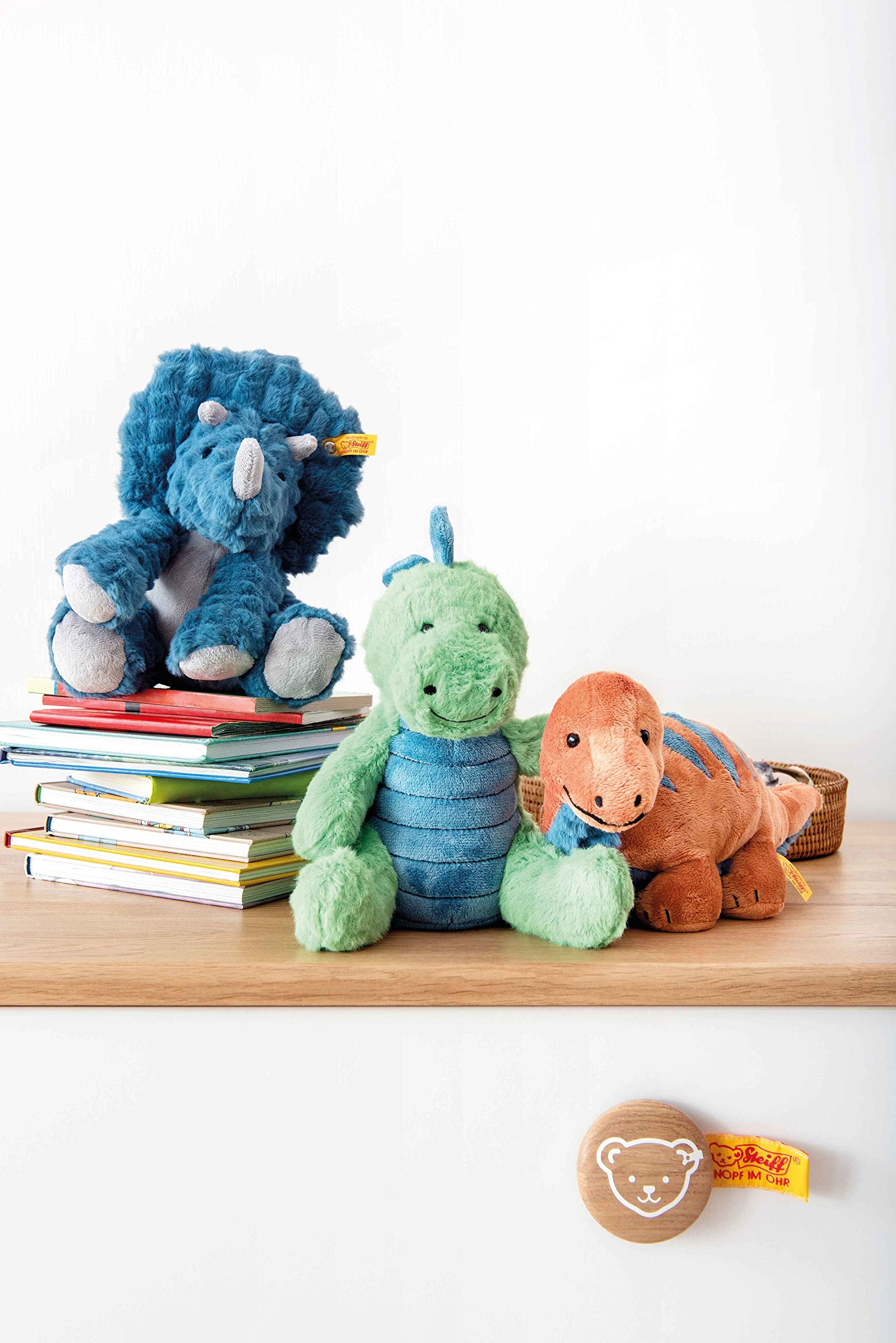 Steiff Soft Cuddly Friends Dixi Triceratops - 28 cm Plush Dinosaur Toy 3