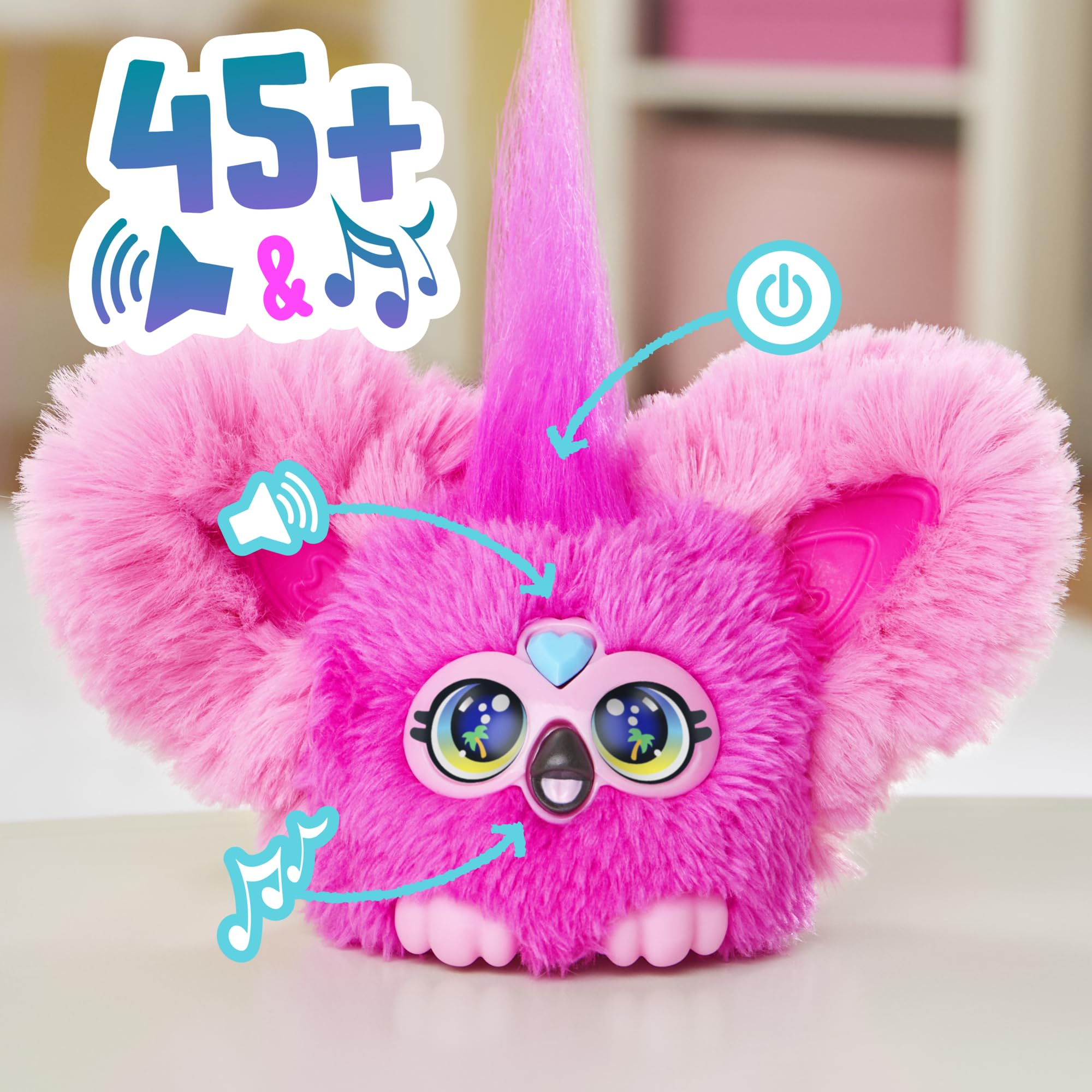 Furby Flo-Flo Flamingo Mini Plush Electronic Toy with Sounds & Music 11