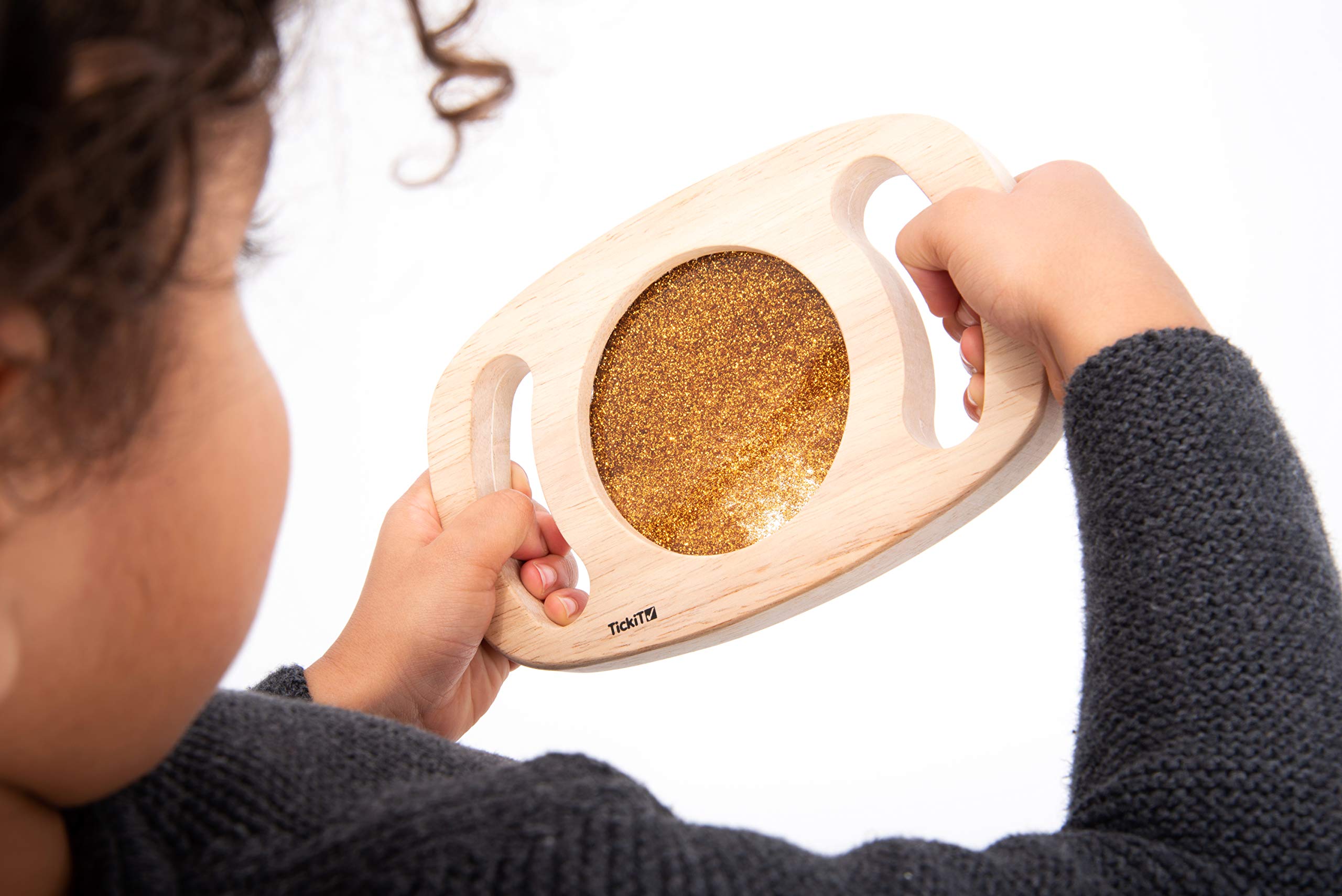 tickit Easy Hold Glitter Panel – Gold Rubberwood Sensory Panel for Toddlers 12 Months+ 15