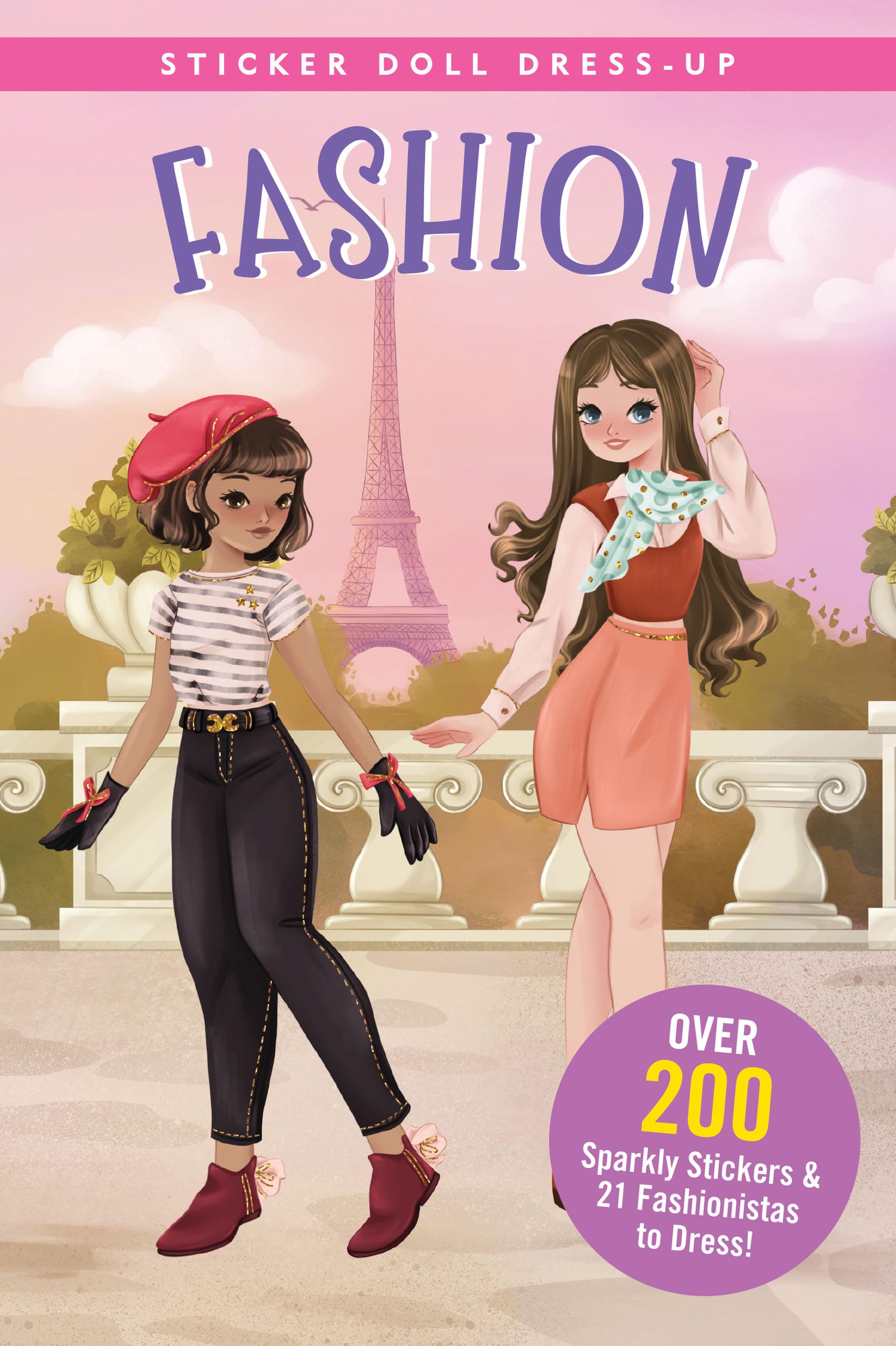 Peter Pauper Press Fashion Sticker Doll Dress-Up - 200+ Repositionable Stickers | 45 Pages | Ages 5-6