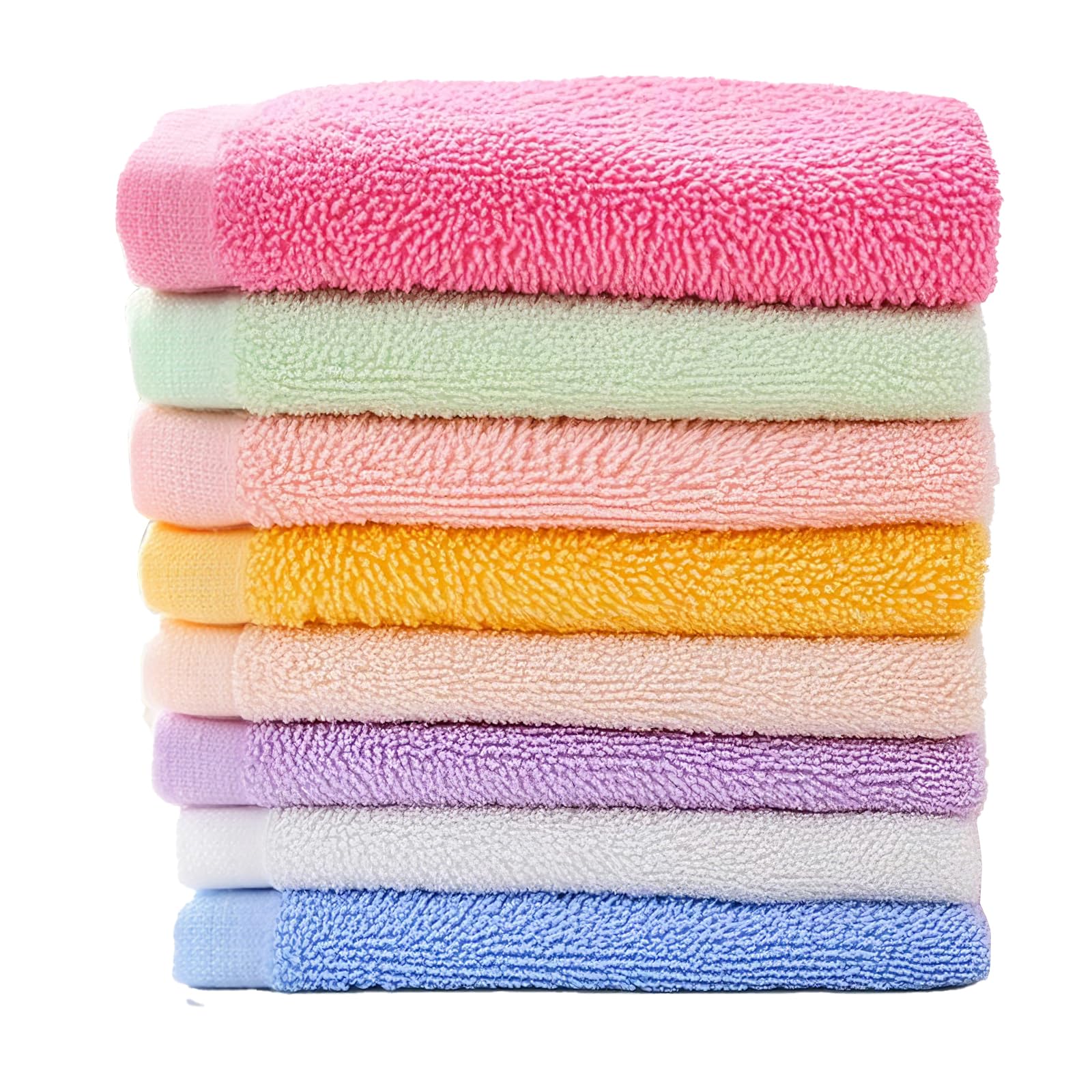 Admygo 8-Piece Bamboo Charcoal Fiber Face Cloths - Reusable & Gentle Exfoliation | 25x25 cm