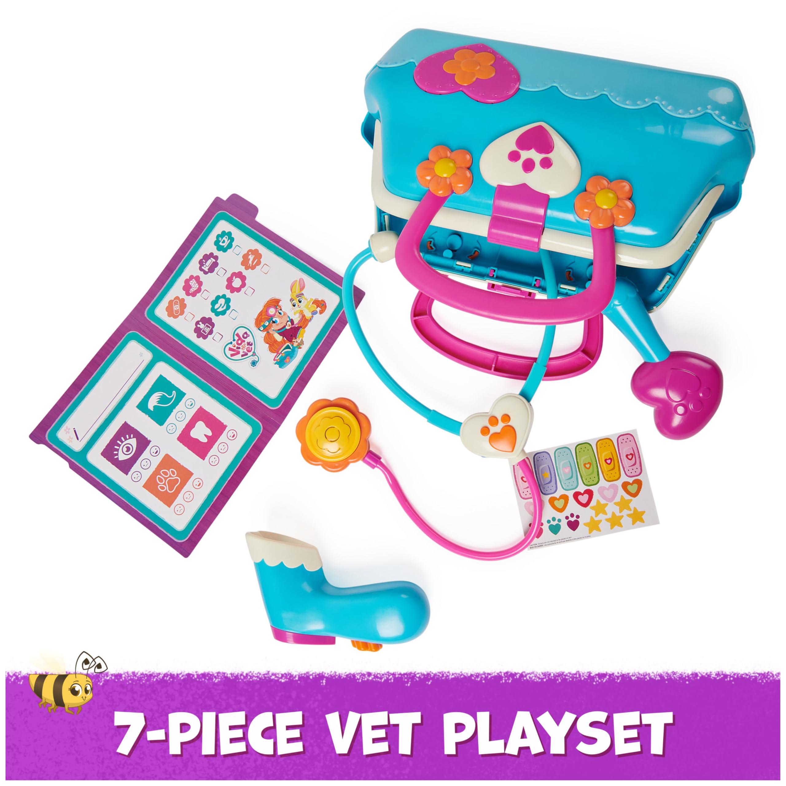 Vida the Vet - Vet Bag with 5 Doctor Kit Accessories & Popcorn Plush Toy for Kids 3+ 2