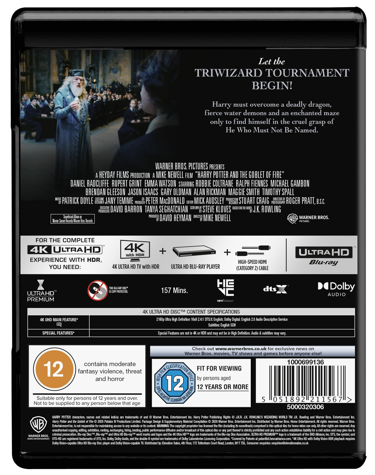 Harry Potter and the Goblet of Fire [4K UHD Blu-ray]