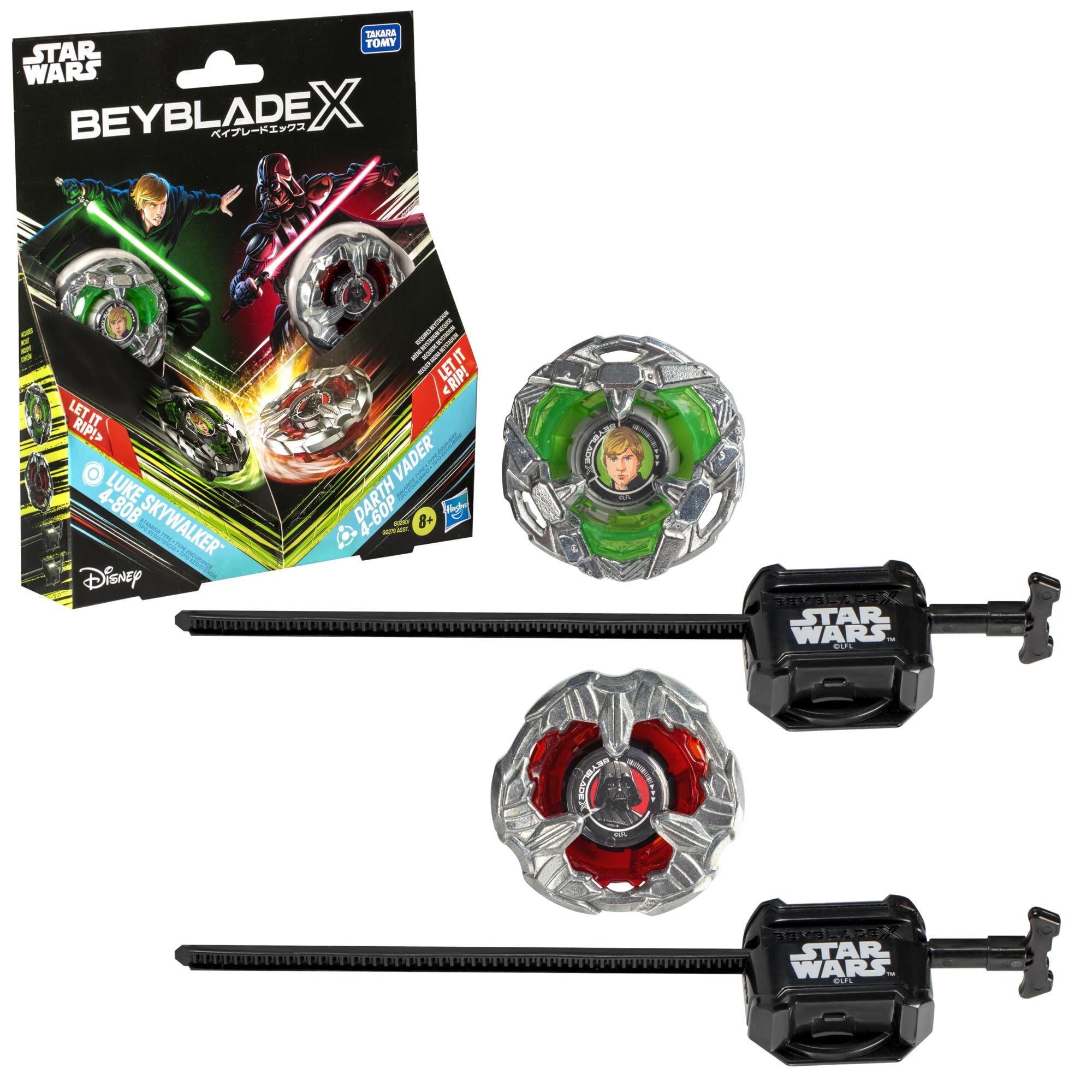 Beyblade X Star Wars Collab Luke Skywalker 4-80B vs. Darth Vader 4-60B Multipack Set, Ages 8+