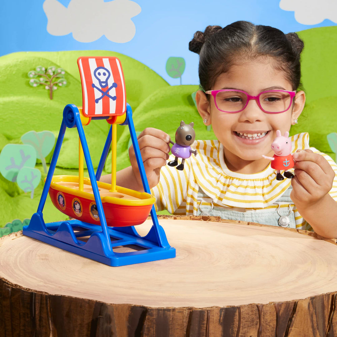 Peppa Pig Pirate Ride Playset - Swinging Ship with 2 Figures, Ages 3+