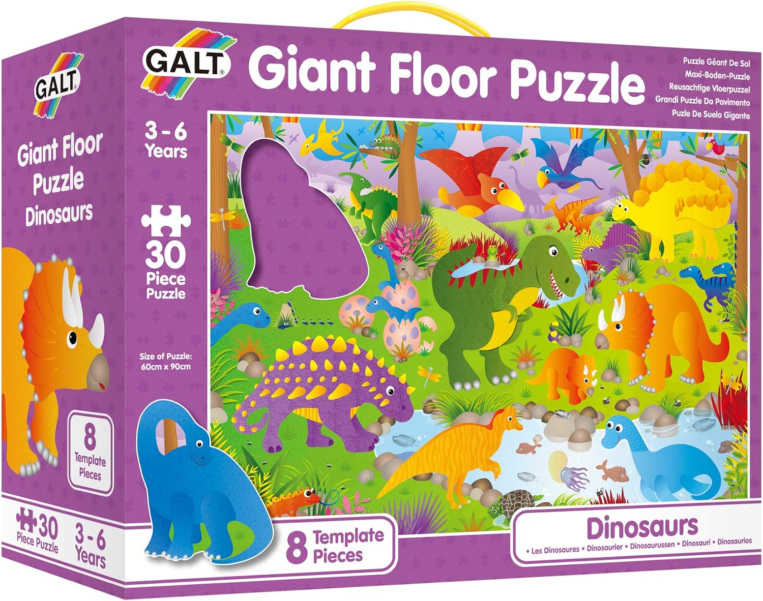 Galt Toys Giant Floor Puzzle - Dinosaurs, 30-Piece Extra Large Educational Puzzle for Kids Ages 3-6 1