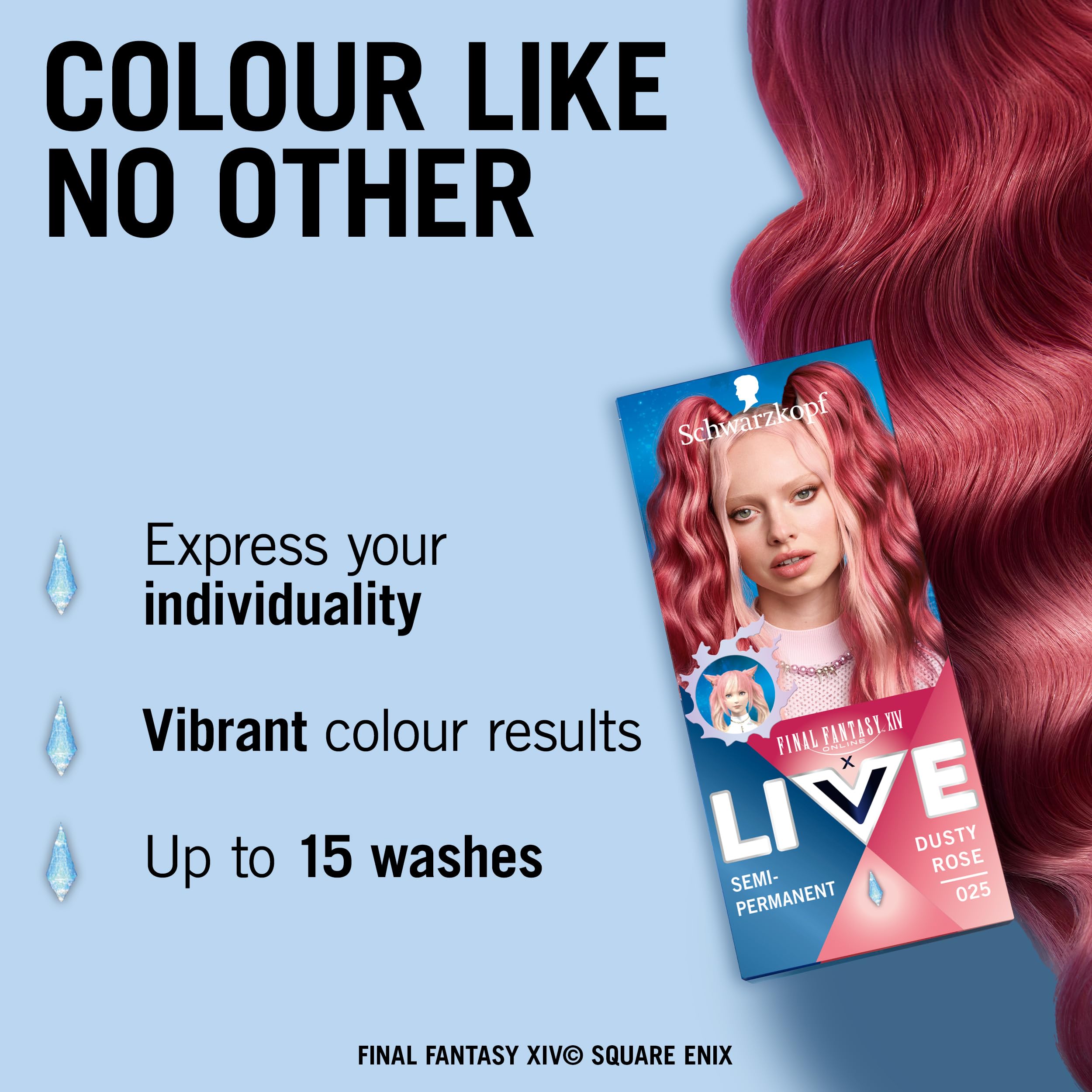 Schwarzkopf LIVE Ultra Brights or Pastels - Dusty Rose 025 Semi-Permanent Hair Colour (50ml) 3