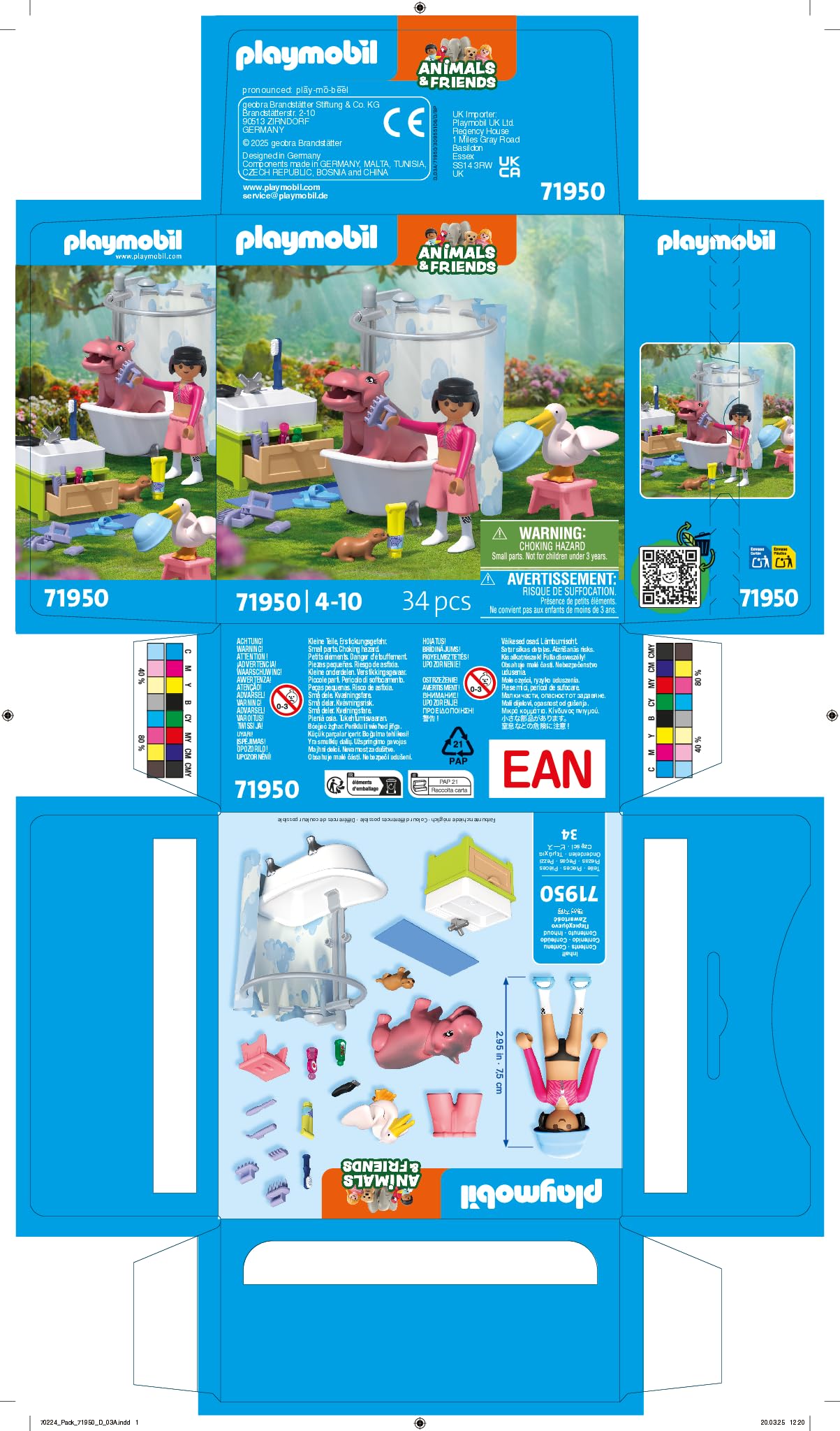 Playmobil Animals & Friends Animal Bathing Fun Bath Toy | Ages 4+ | Model 71950 7