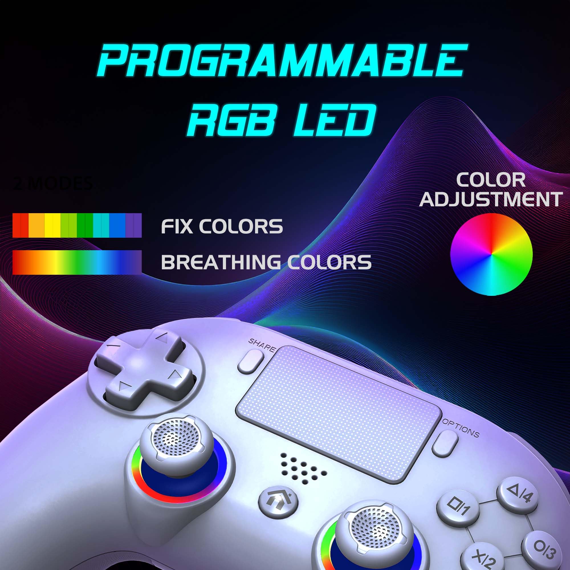 Subsonic – Wireless PS5/PC Controller with Programmable Paddles, RGB LEDs & Turbo Function 4