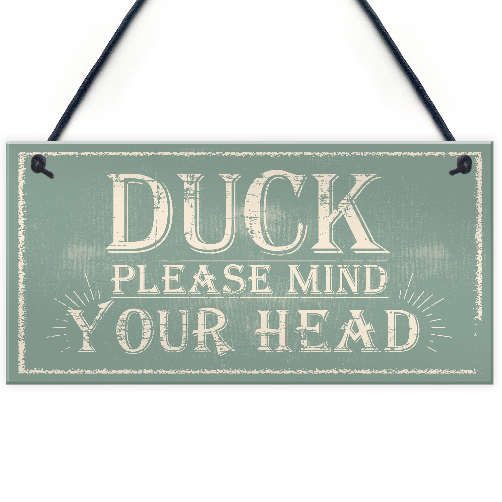 RED OCEAN Mind Your Head Friendship Home Gift Hanging Door Wall Plaque | PVC | 200 x 100 mm