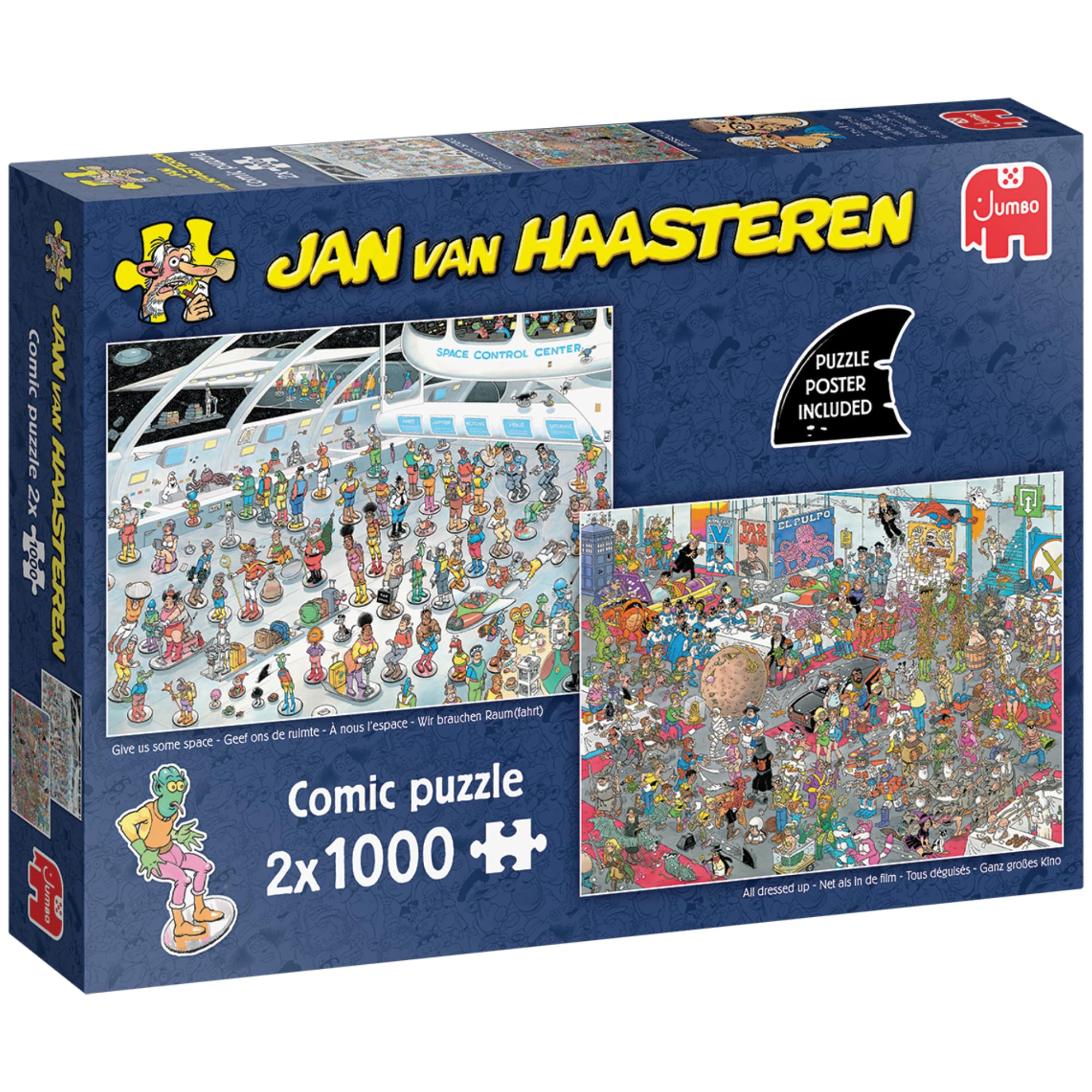 Jan van Haasteren 2 in 1 Puzzle - Give Us Some Space & All Dressed Up | 2 x 1000 Pieces | Ages 14+