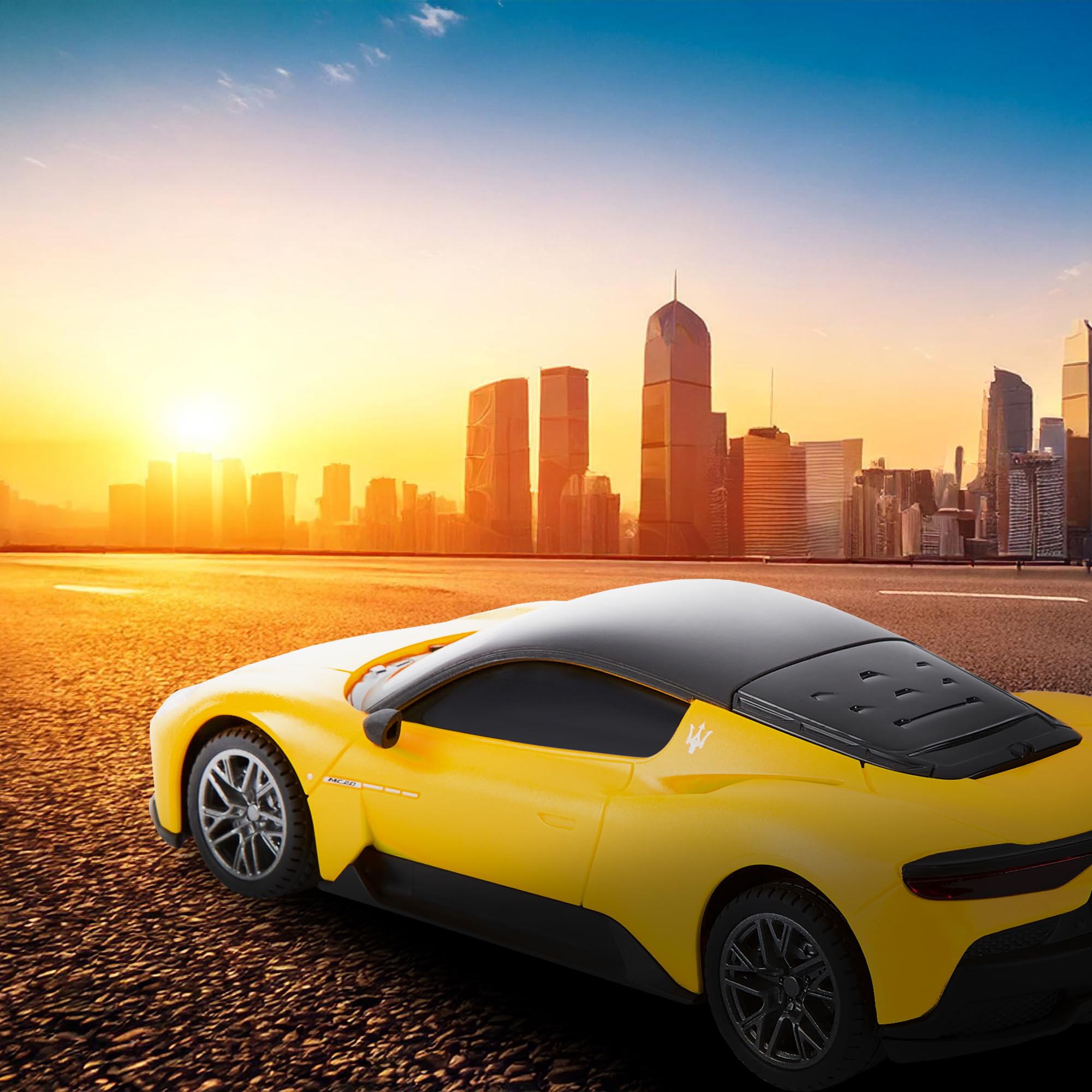CMJ RC Cars Maserati MC20 - 1:24 Scale RC Sports Car | Yellow | Up to 4mph | 2.4GHz Multi-Car Racing 8