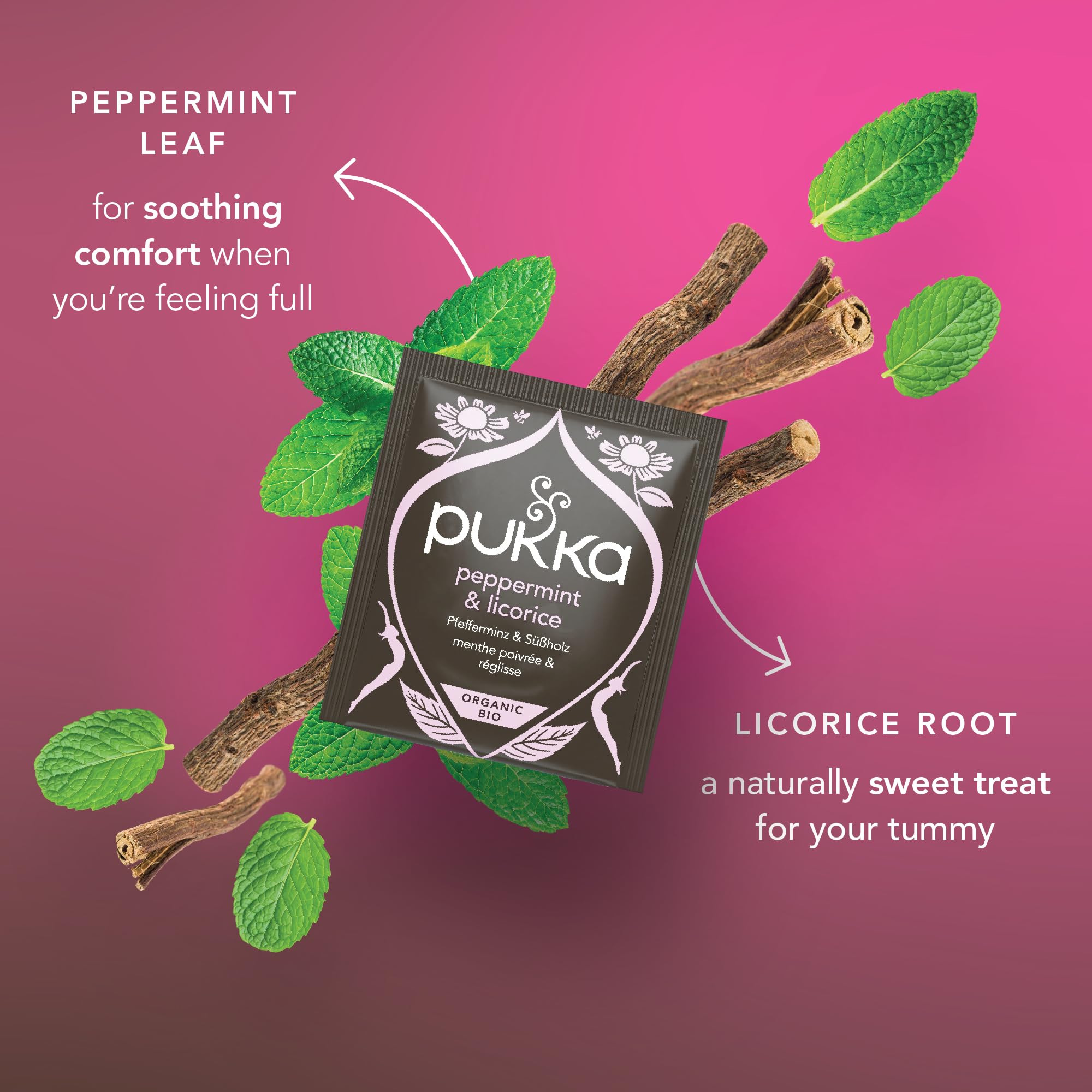 Pukka Herbs Organic Peppermint & Licorice Herbal Tea - Caffeine Free Digestive Infusion | 80 Biodegradable Bags (4 Packs) 4