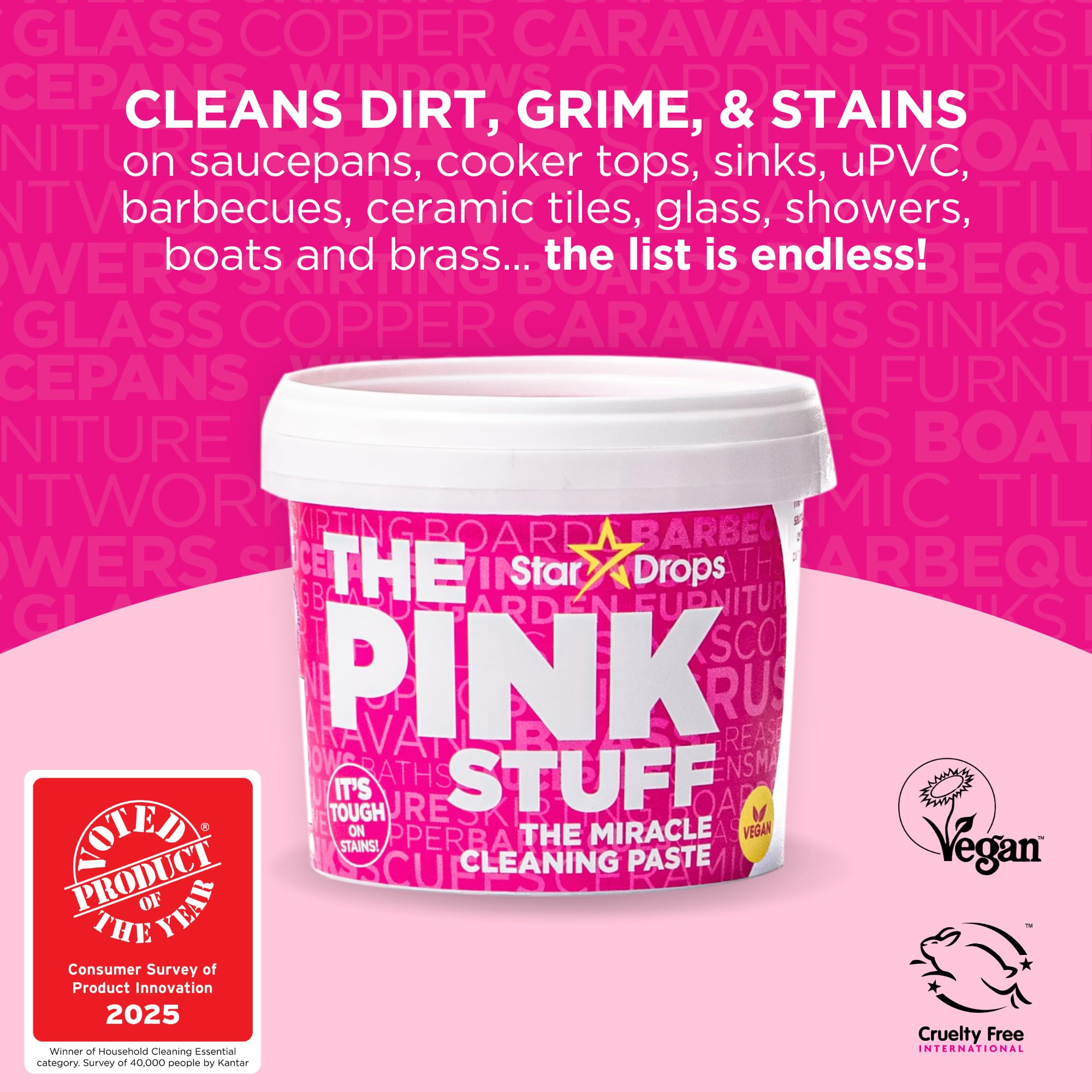 Stardrops - The Pink Stuff Miracle Scrubber Kit with Electric Tool & 4 Brush Heads 7