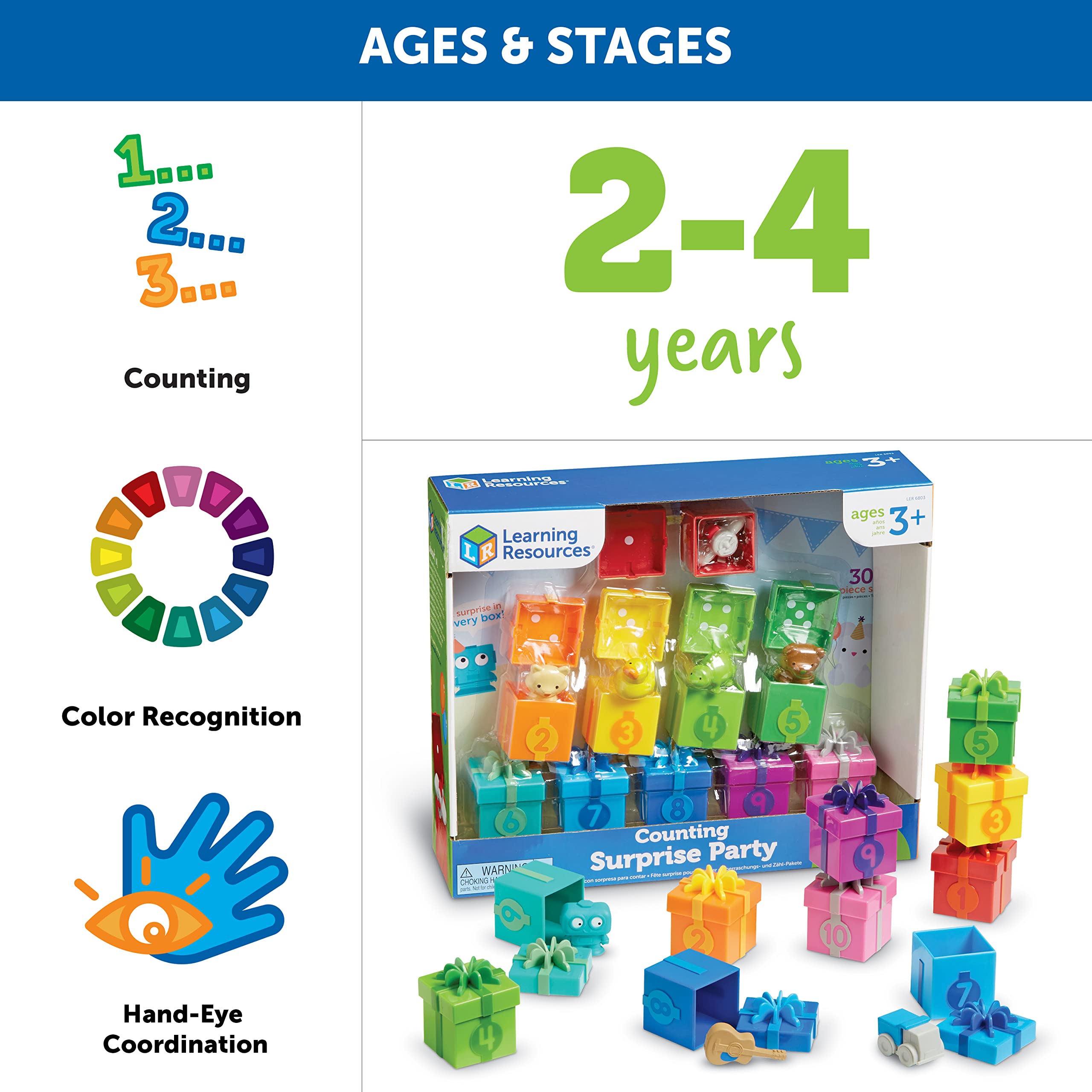Learning Resources Counting Surprise Party - Educational Toy Playset for Ages 3+