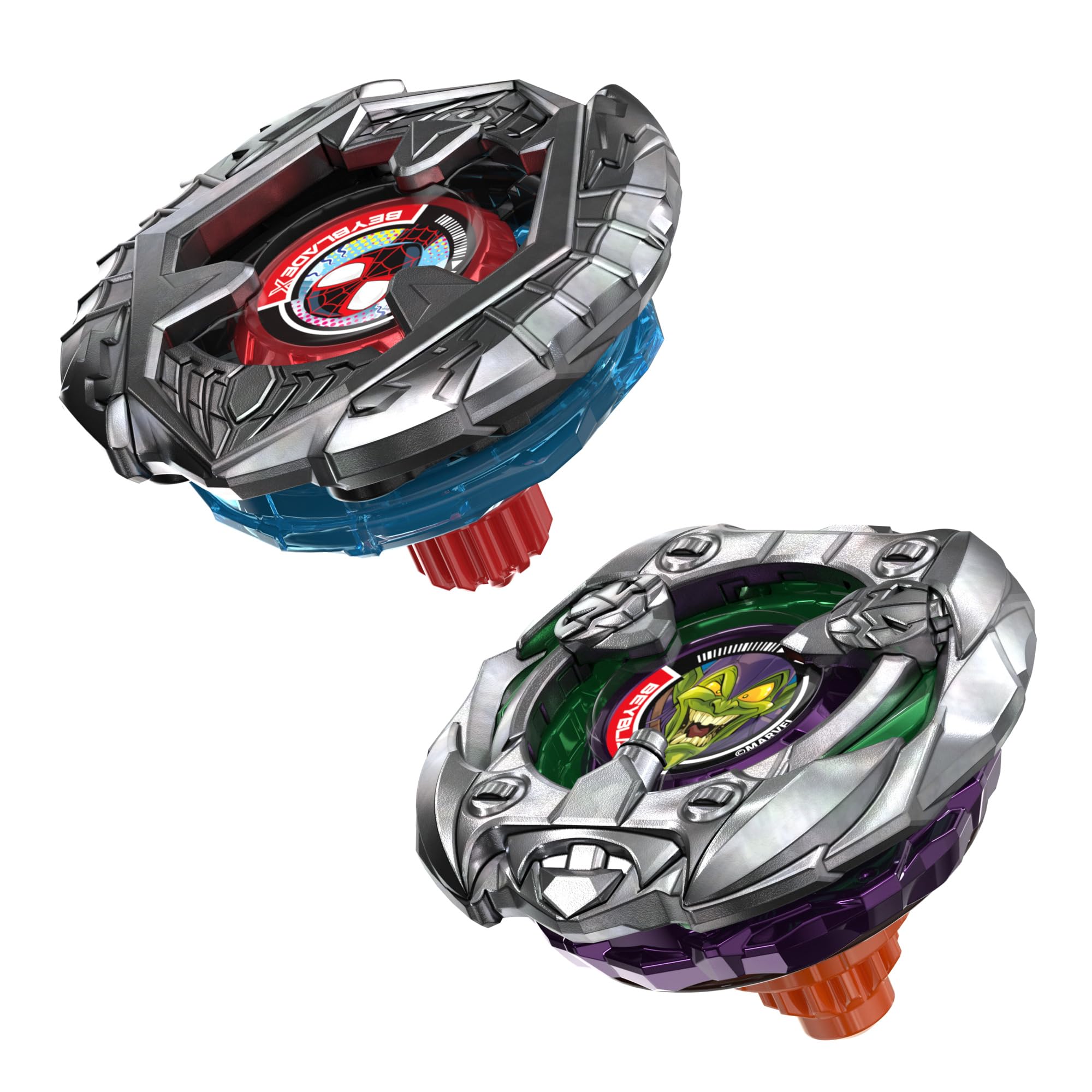 Hasbro Beyblade X Marvel Collab Miles Morales 1-60GN vs Green Goblin 9-80HT Battling Tops Set 4