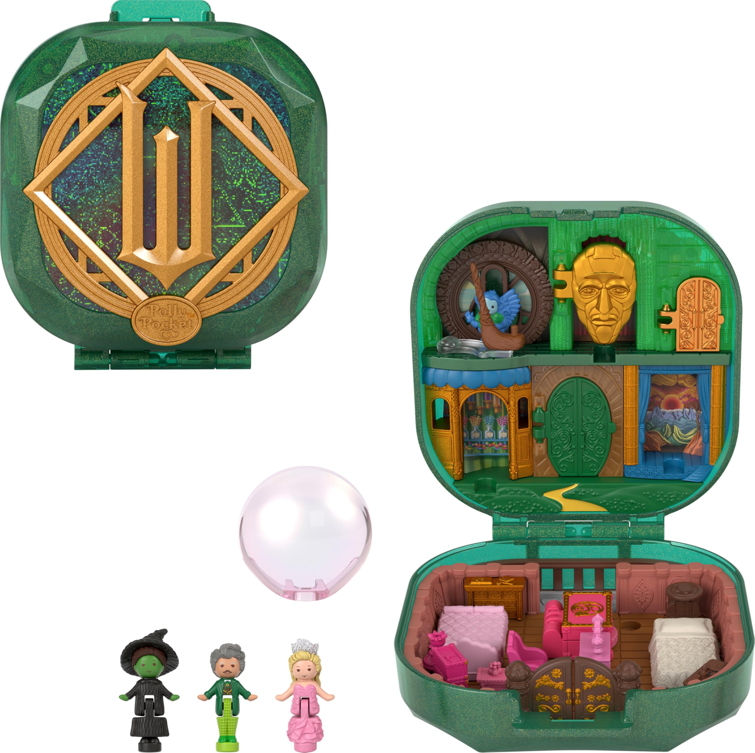 Polly Pocket x Wicked Collector Compact - Micro Dolls & Playset for Ages 4+ 8