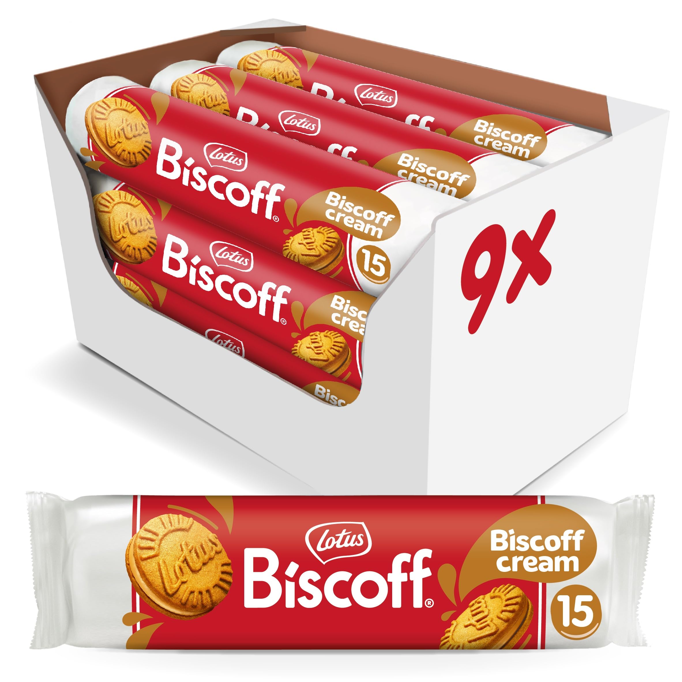 Biscoff Sandwich Biscuits with Biscoff Cream Filling | 9 Rolls of 15 Biscuits (135 Total) 1