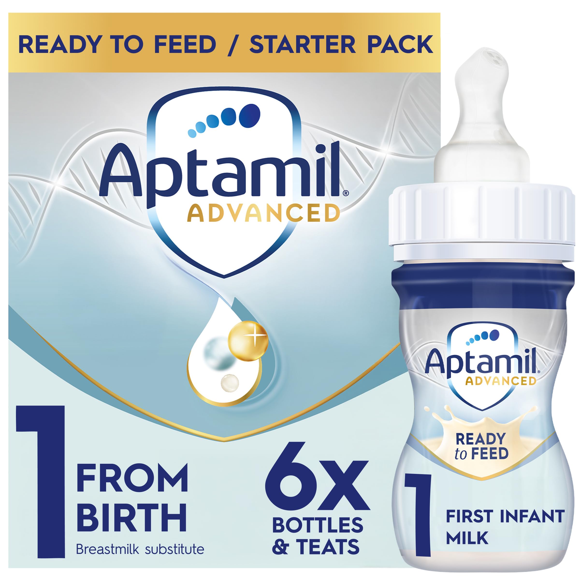 Aptamil Advanced 1 First Baby Milk Formula Starter Pack - Ready to Use Liquid - 420 ml 1