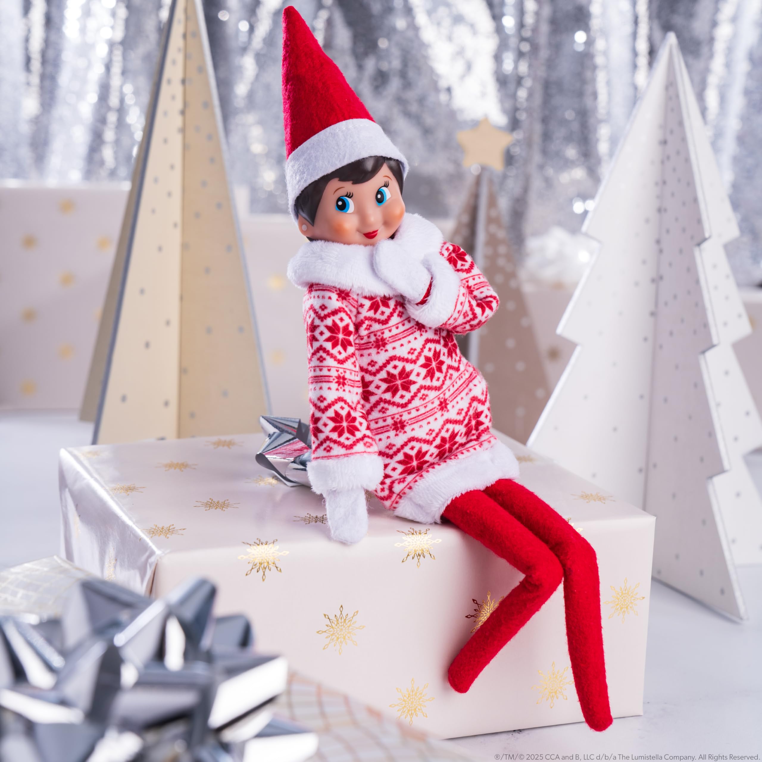 The Elf on the Shelf Claus Couture Sweater Dress - Festive Fair Isle Design for Scout Elves 12