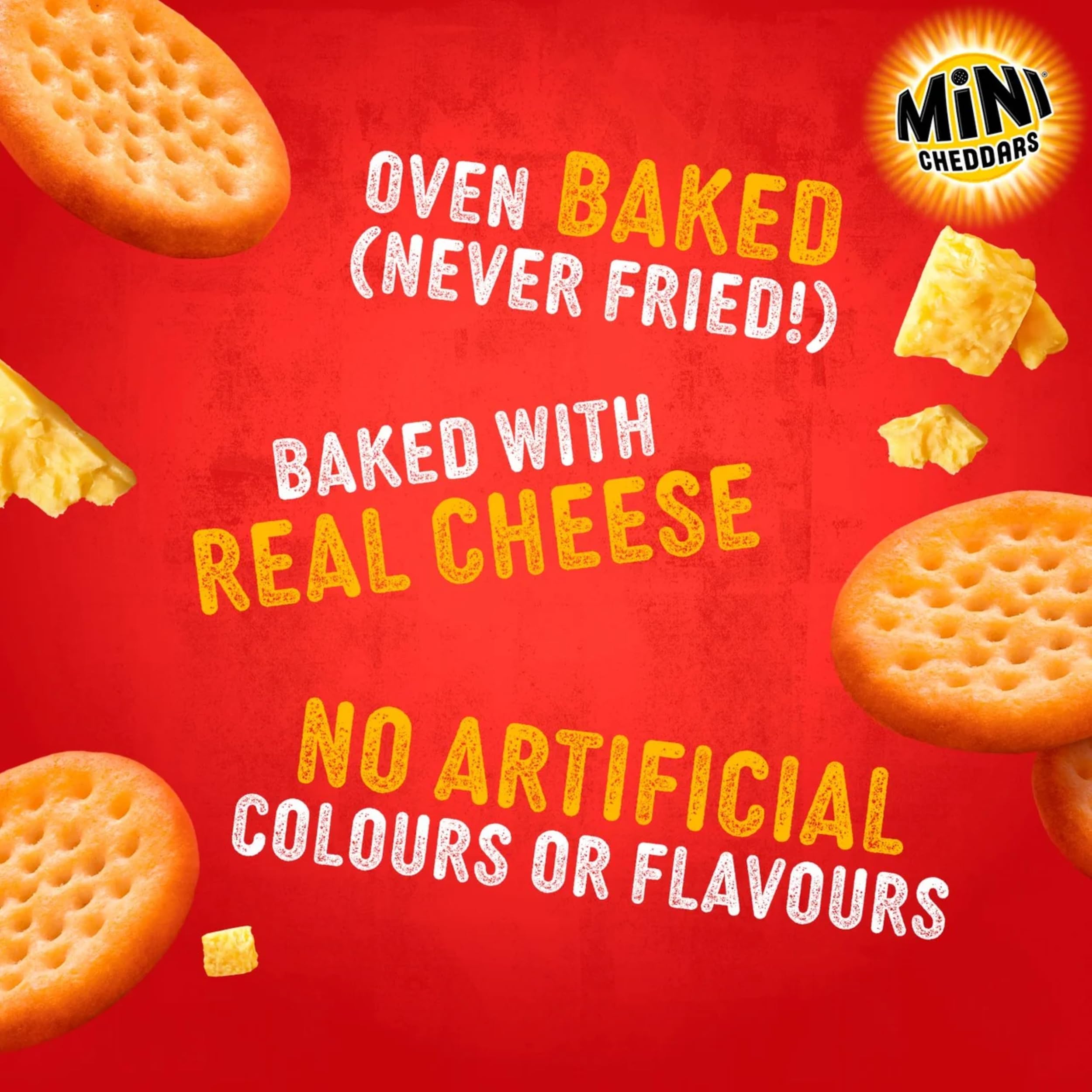 Jacob's Mini Cheddars Red Leicester Flavour Multipack Crisps, Oven-Baked Cheese Snacks, 30 x 45g 4