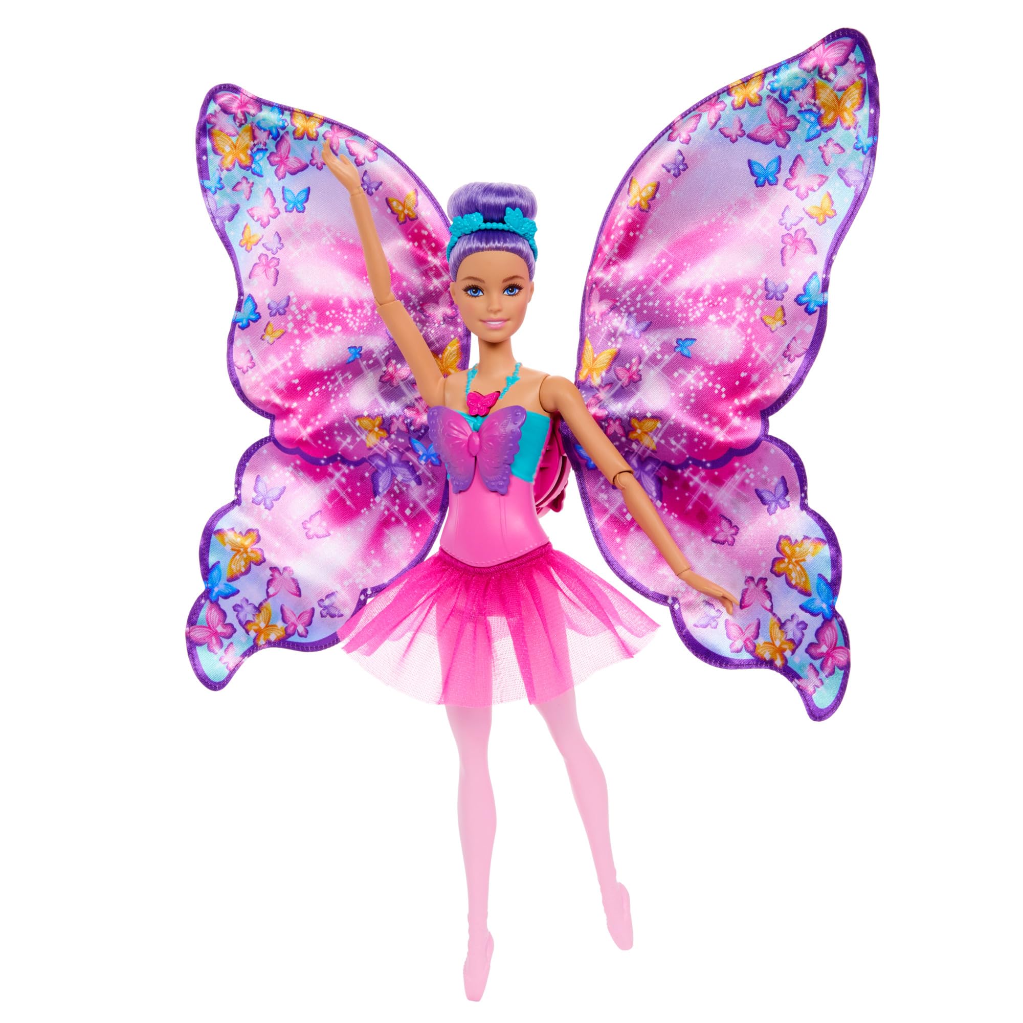 Barbie Dance and Flutter Doll HXJ10 - 2-in-1 Transformation, Purple Hair, Removable Tutu | Ages 3+ 1