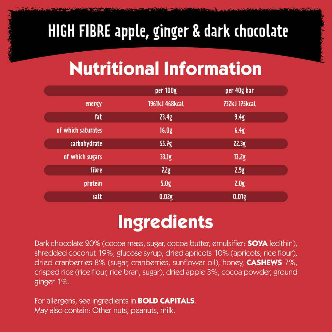 Eat Natural Apple, Ginger & Dark Chocolate Fruit & Nut Bar (12 x 40g)
