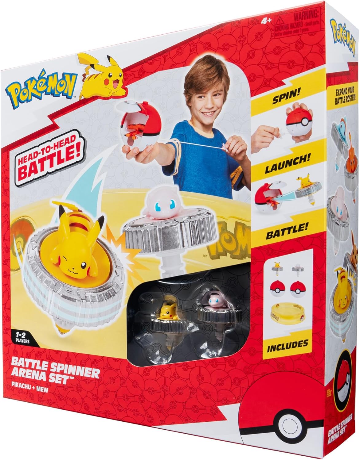 Pokémon Pikachu & Mew Battle Spinner Arena Set with Poké Ball Launchers 1