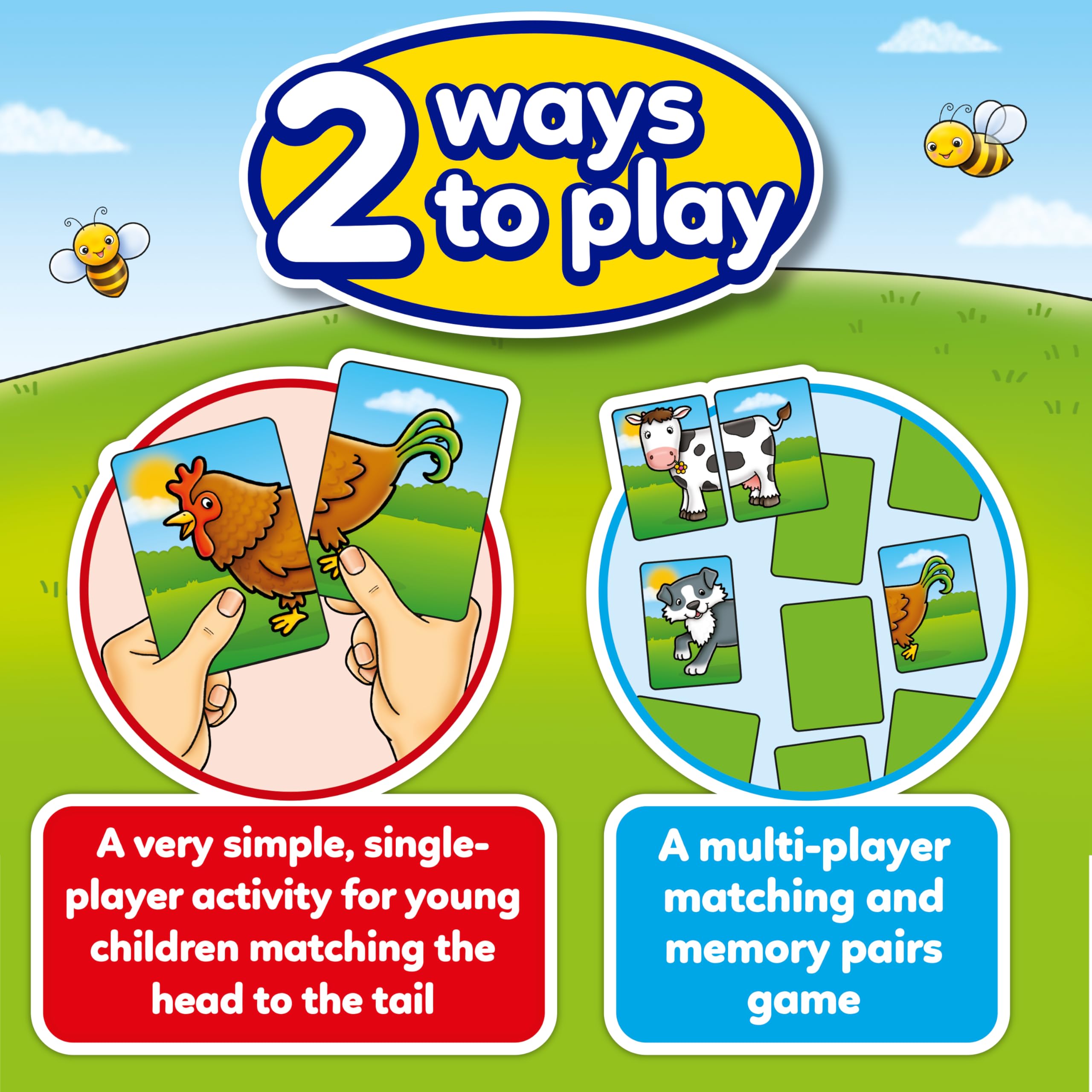Orchard Toys Farmyard Heads and Tails Game - Matching Pairs Card Game for Toddlers 18 Months+ | 1-4 Players 6