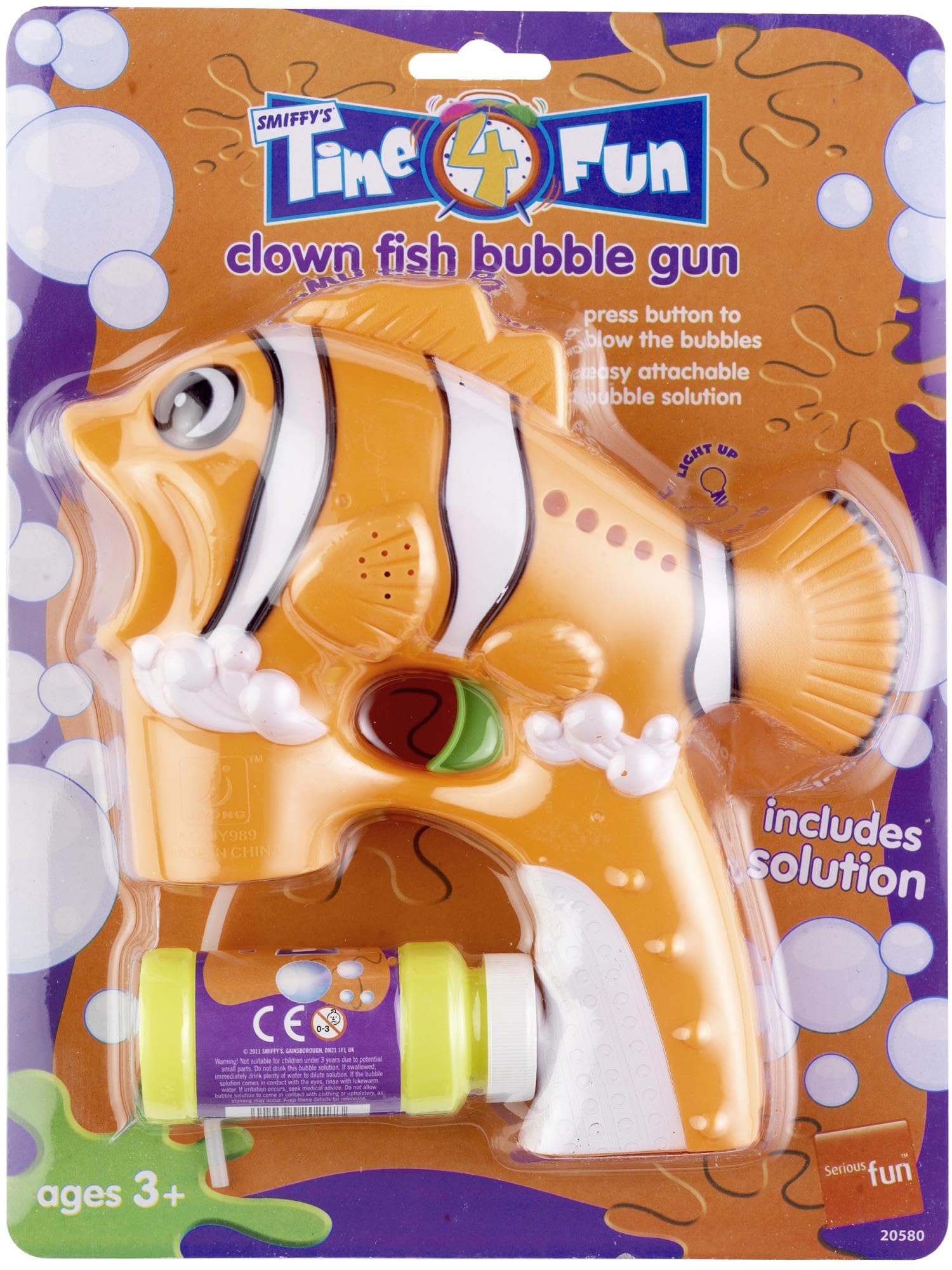 Smiffys Clown Fish Bubble Gun - Orange with Solution 2