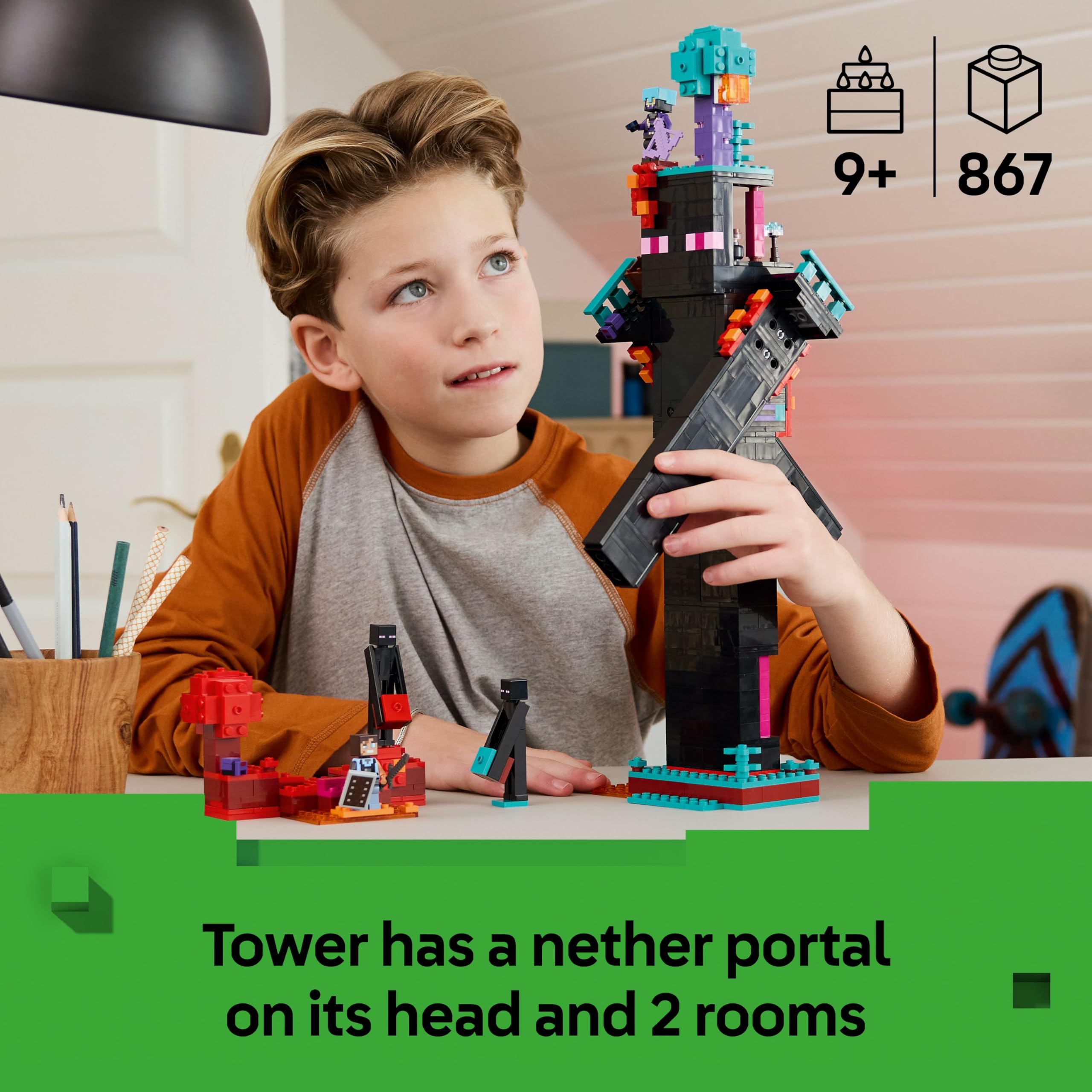 LEGO Minecraft The Enderman Tower 21279 - 2-in-1 Modular Rebuild | Ages 9+ 2