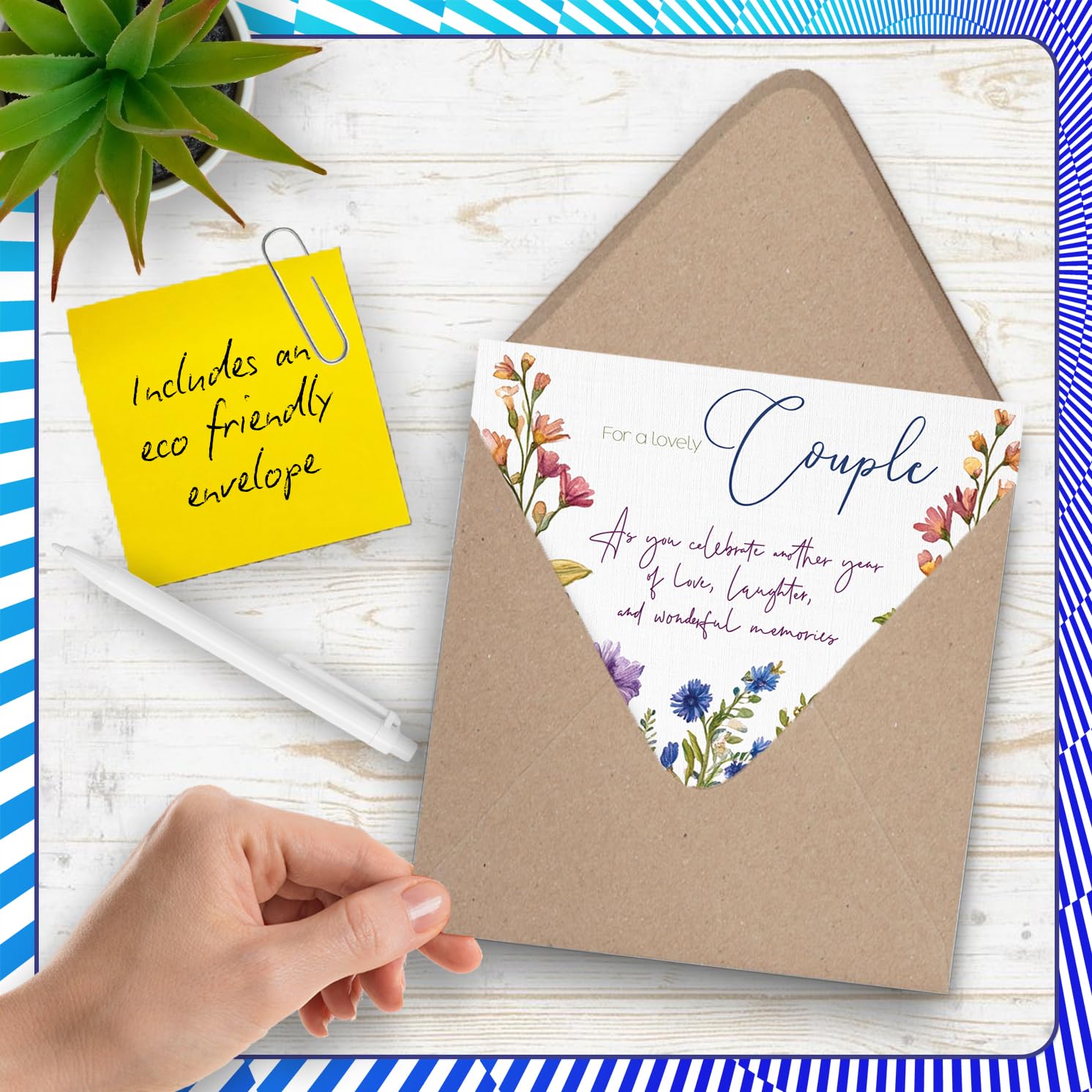 Stuff4 Couple Anniversary Greeting Card - Floral Garden Flowers Design | 145mm x 145mm 5