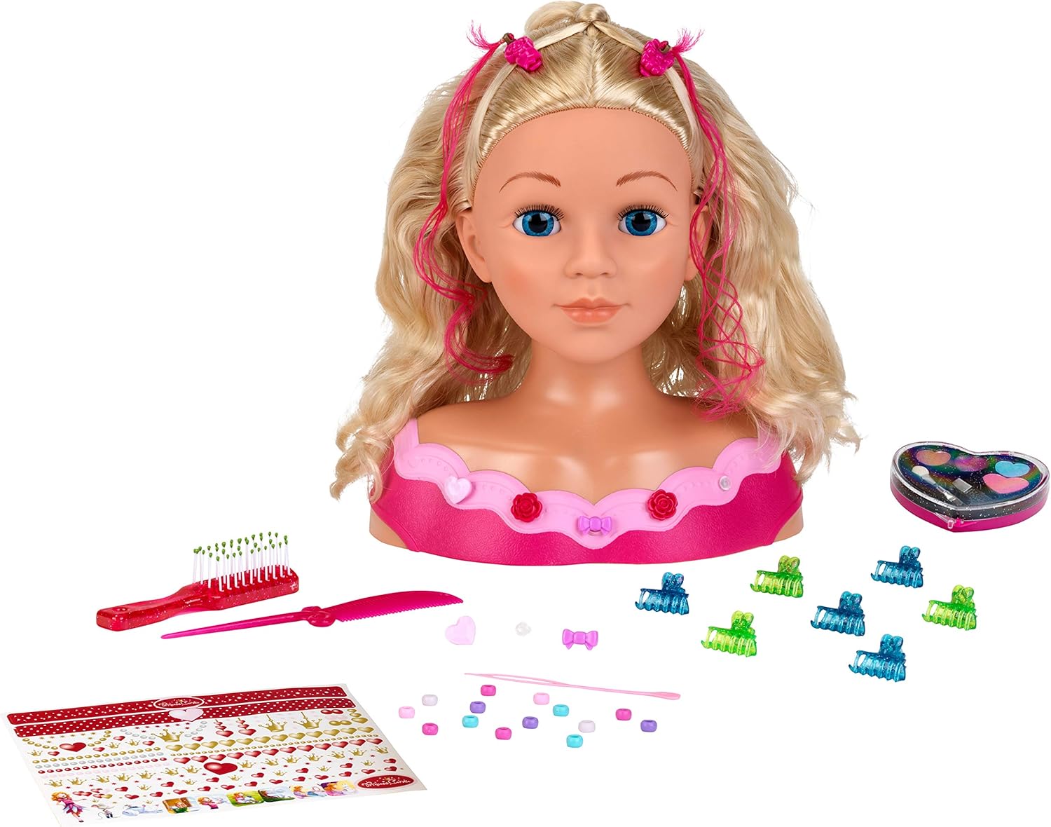 Theo Klein Emma Make-Up & Hairdressing Styling Head with Cosmetic Heart & Accessories