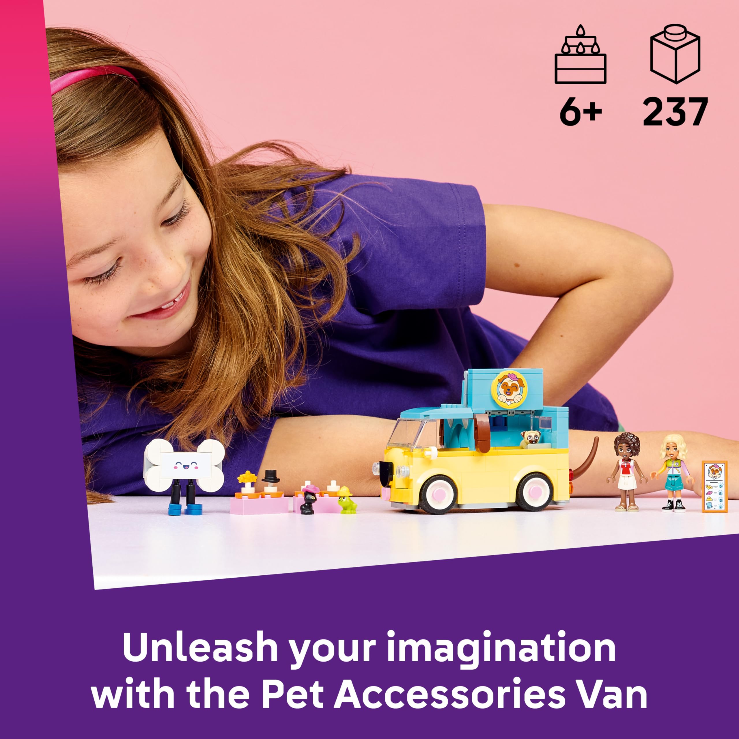 LEGO Friends Pet Accessories Van 42678 - Pug-Themed Toy Playset w/ 2 Mini Dolls & 3 Animals | Ages 6+ 2