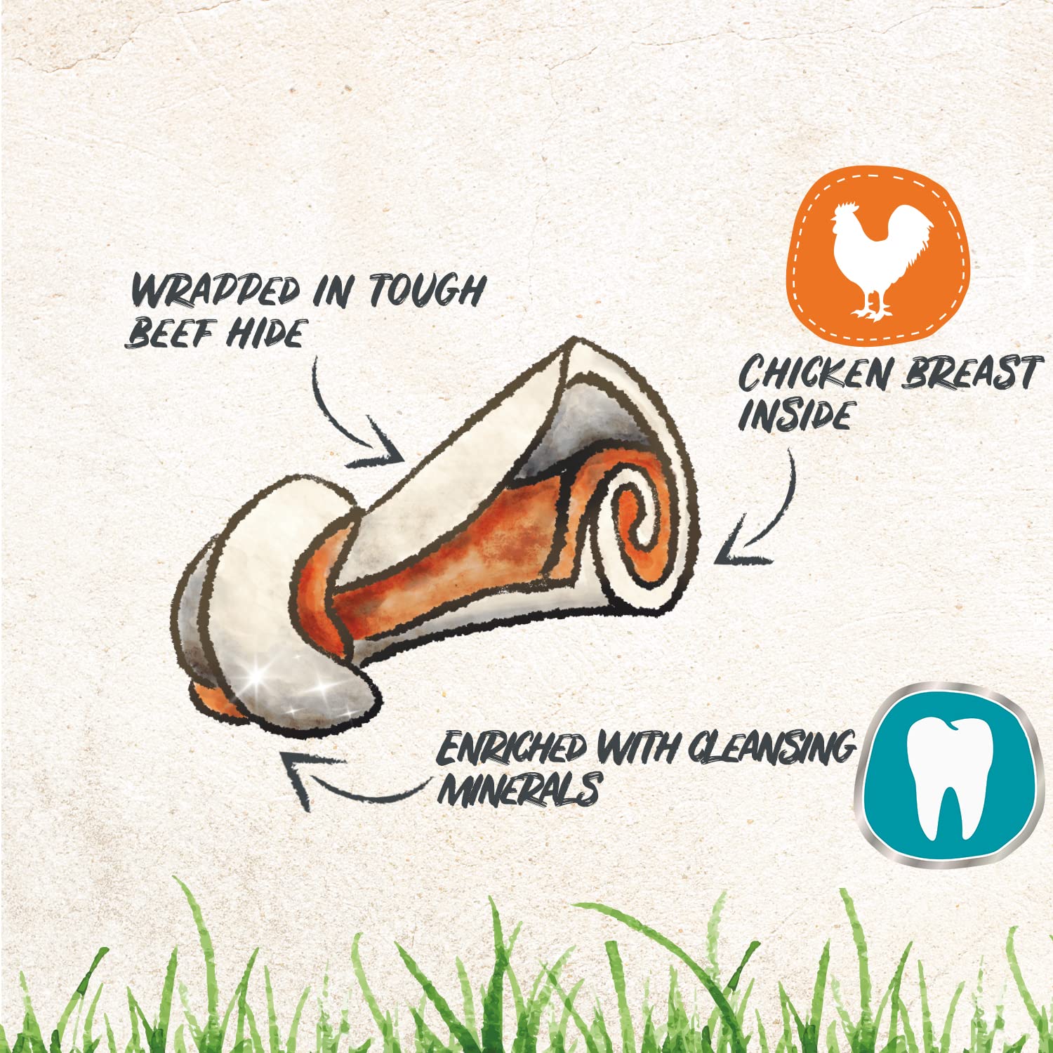 8in1 Dental Delights Bones XS - Chicken & Beef Hide Chew for Plaque Removal | Low Fat Snack 2