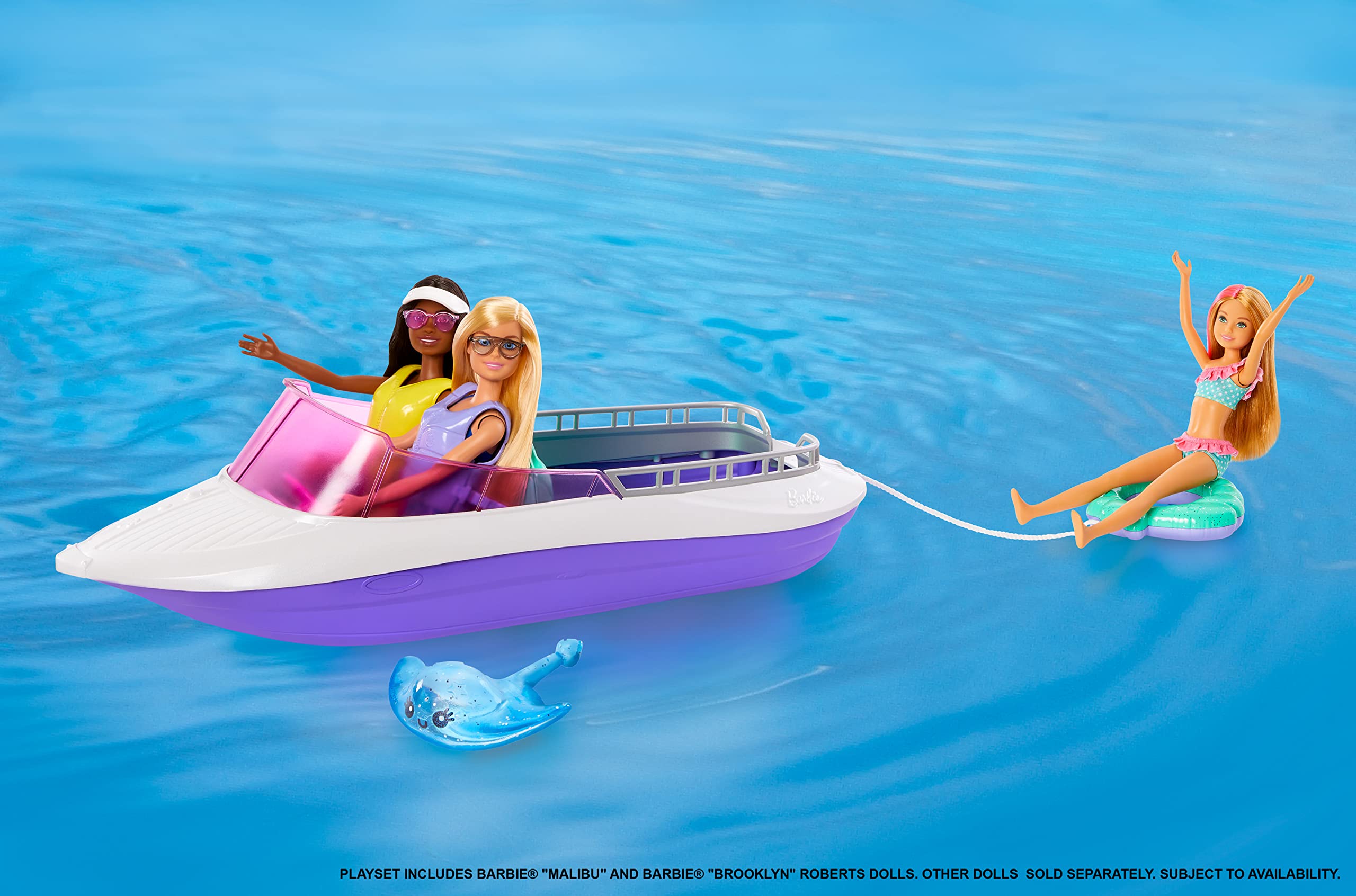Barbie Mermaid Power Playset with 2 Barbie Dolls & 18-inch Floating Boat | Multicolor | HHG60