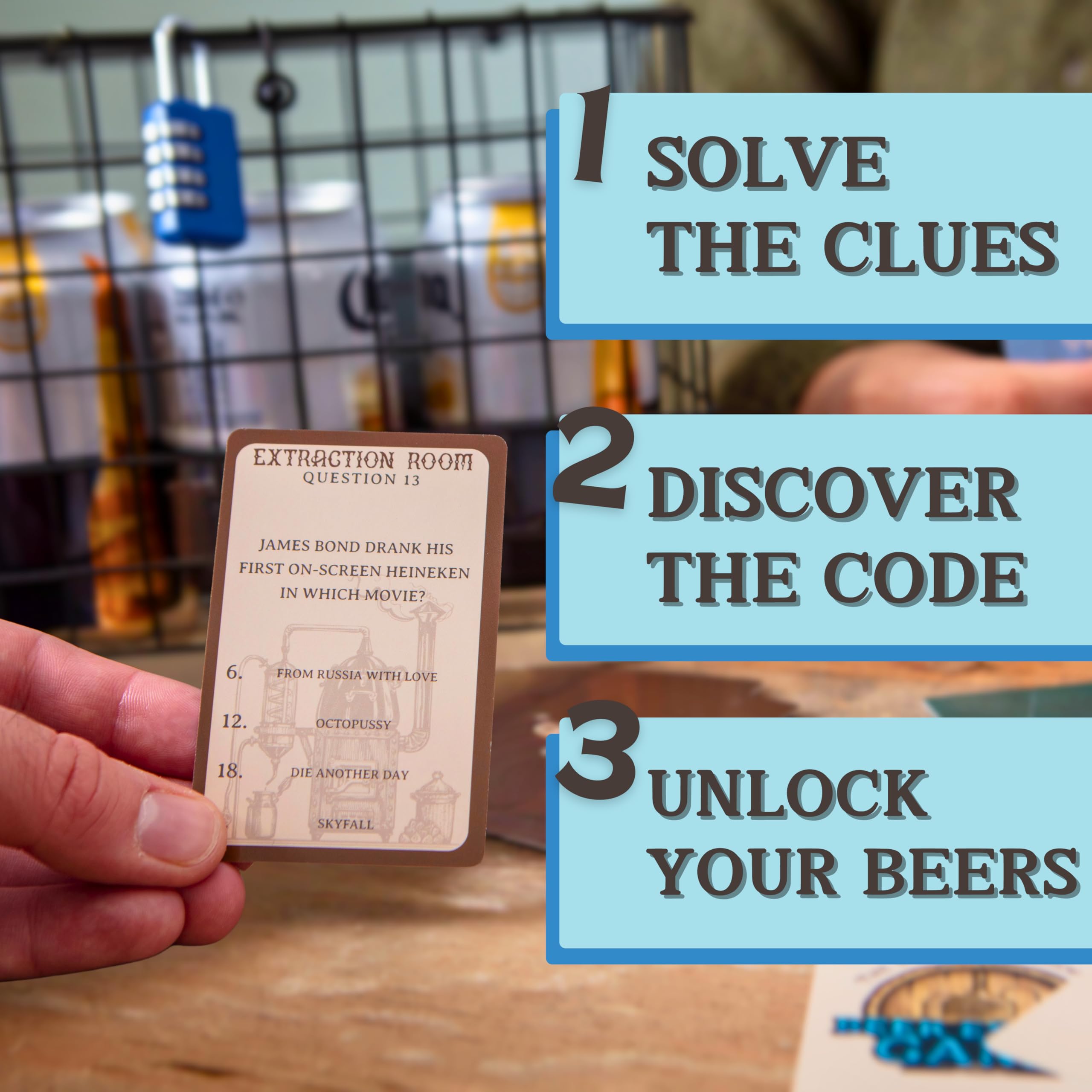Boxer Gifts Beer Themed Escape Room Puzzle Game | 4+ Players | Metal Components 3