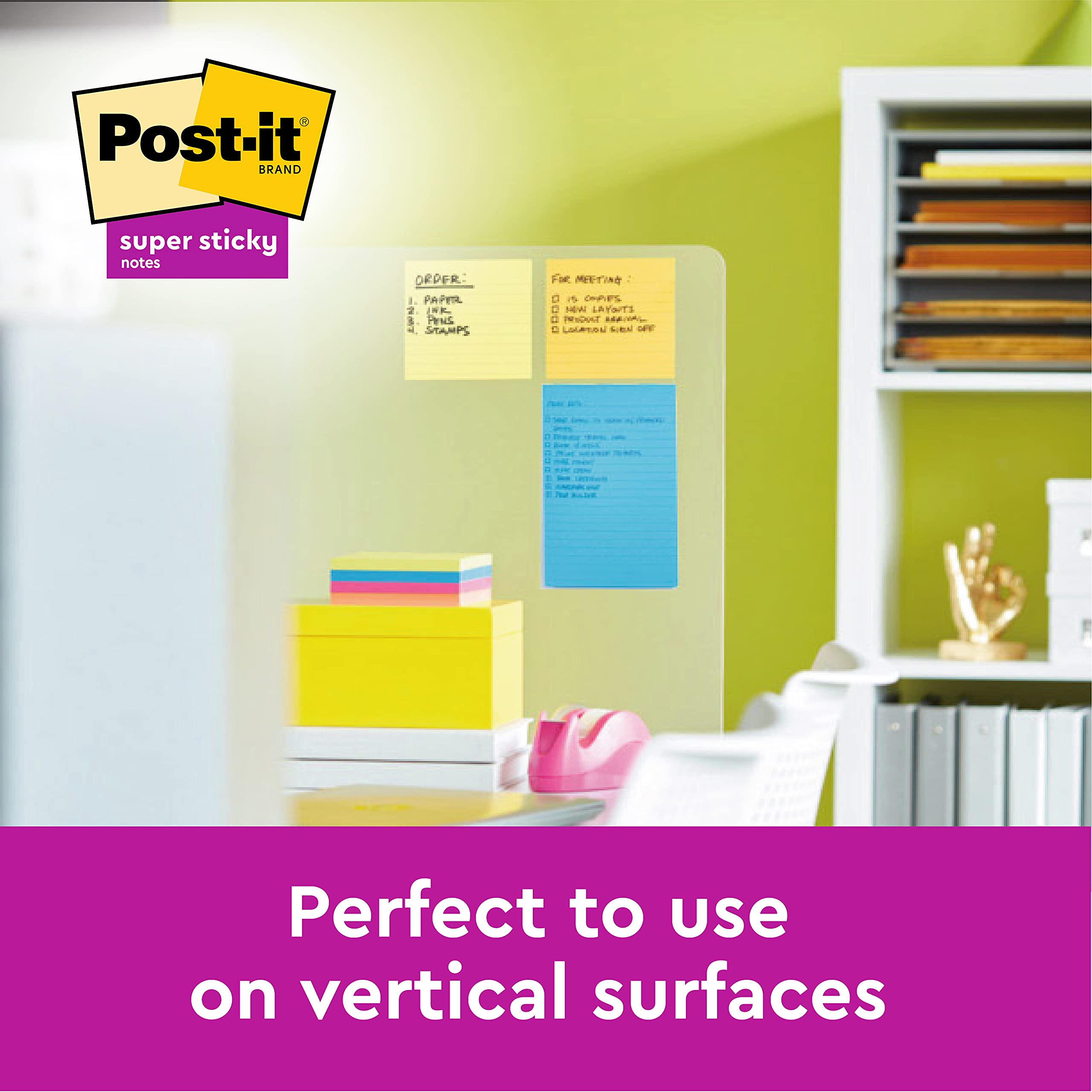 Post-it Super Sticky Notes - 152 x 101 mm Large Pad, Assorted Colors (4 Pads, 45 Sheets/Pad) 7