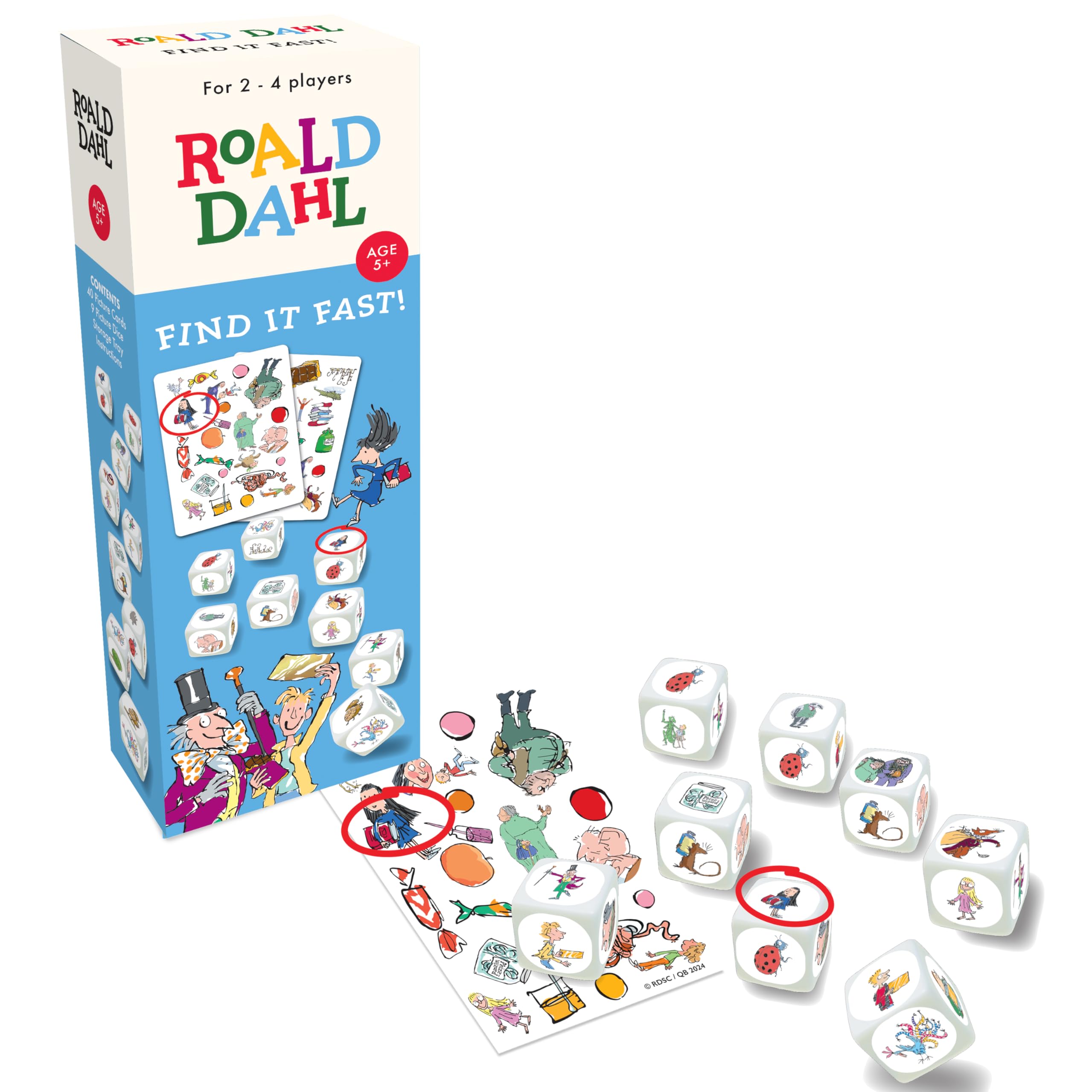 Paul Lamond Roald Dahl Find It Fast Matching Card Game | Ages 5+ | 2-4 Players | Quick-Paced