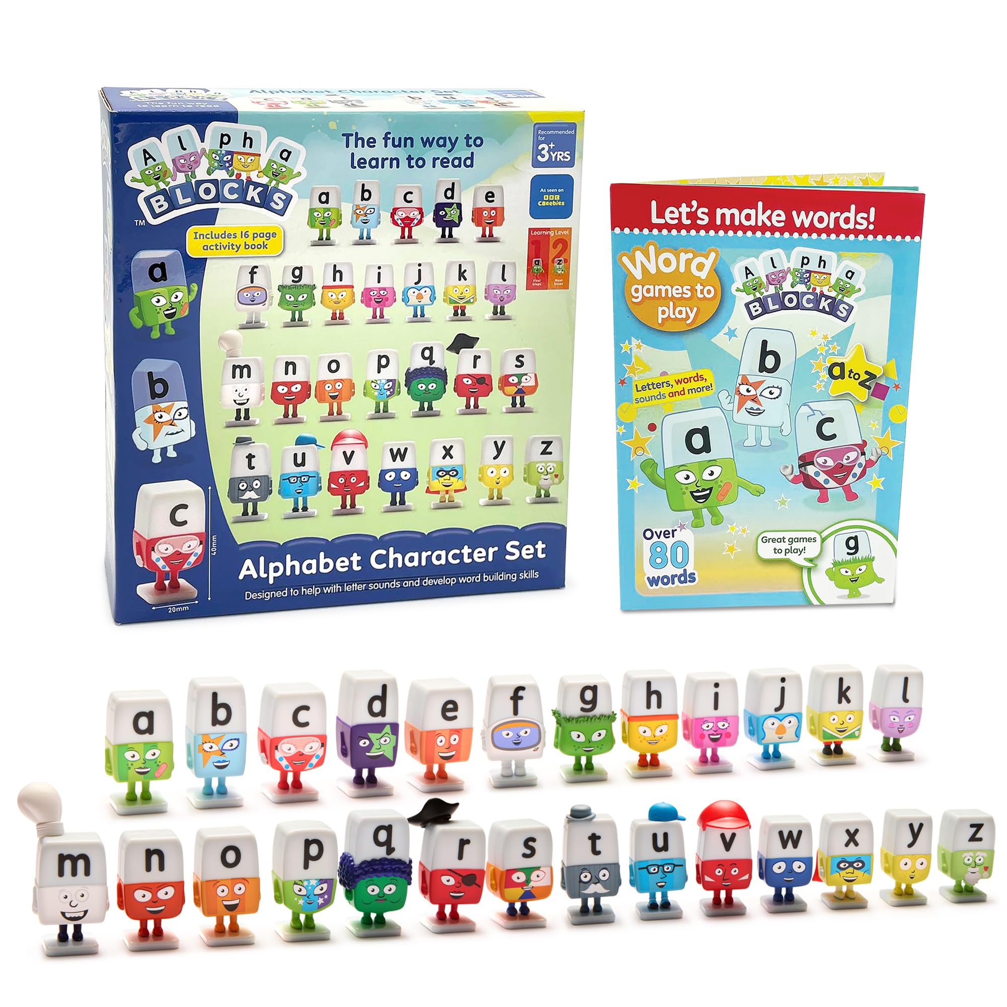 Alphablocks Alphabet Character Set - 26-Letter Educational Phonics Playset for Kids 3