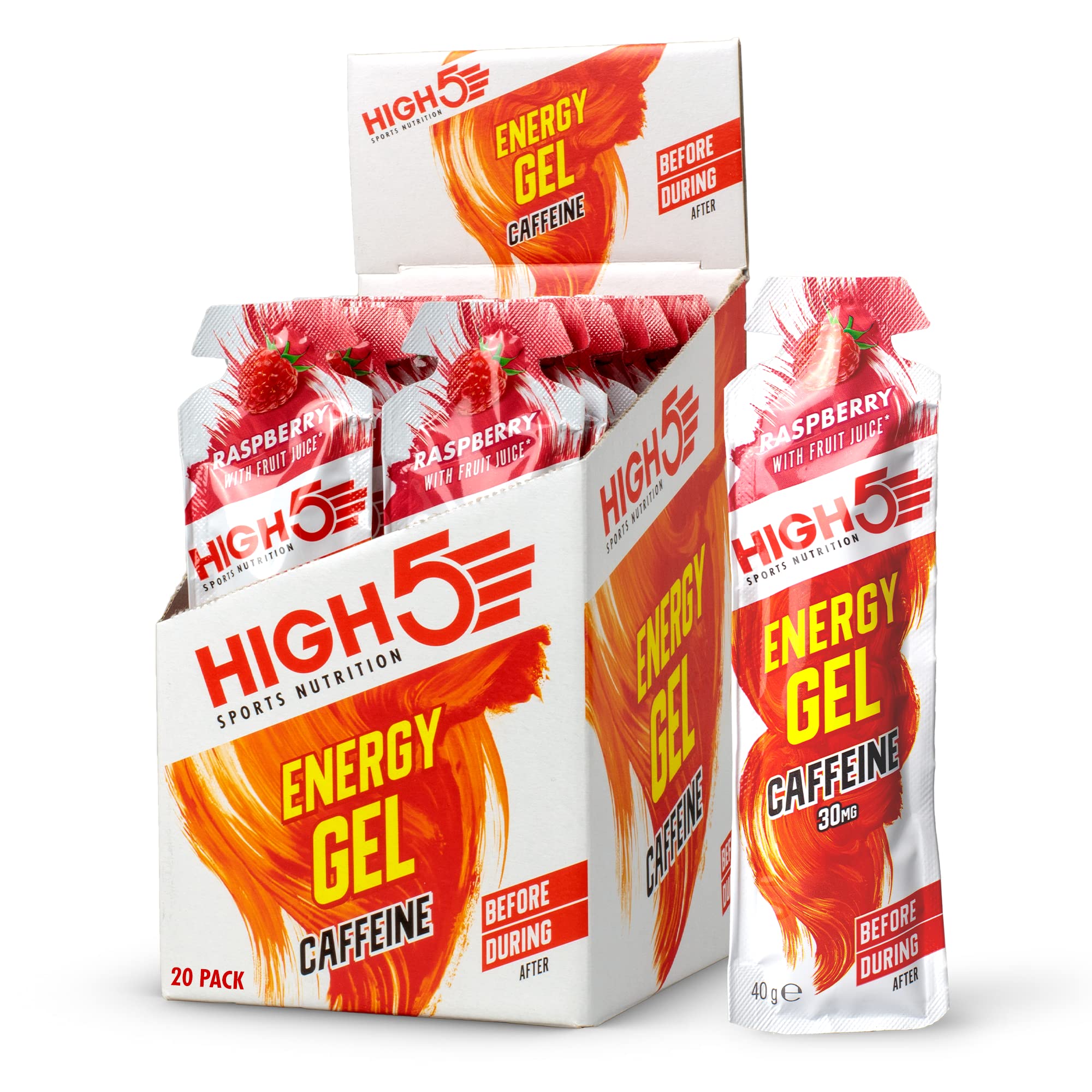 HIGH5 Koffein-Energiegele – Schnell freisetzende Sportgele zur Stärkung der Muskeln für Höchstleistungen – Natürlicher Fruchtsaft – Energieschub für unterwegs beim Laufen, Radfahren und Ausdauertraining