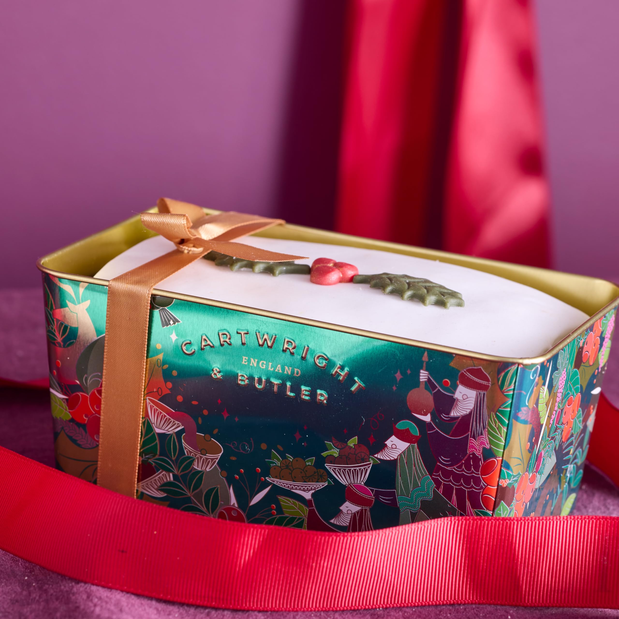 Cartwright & Butler - Merry Christmas Iced Fruit Loaf Cake in Tin 5