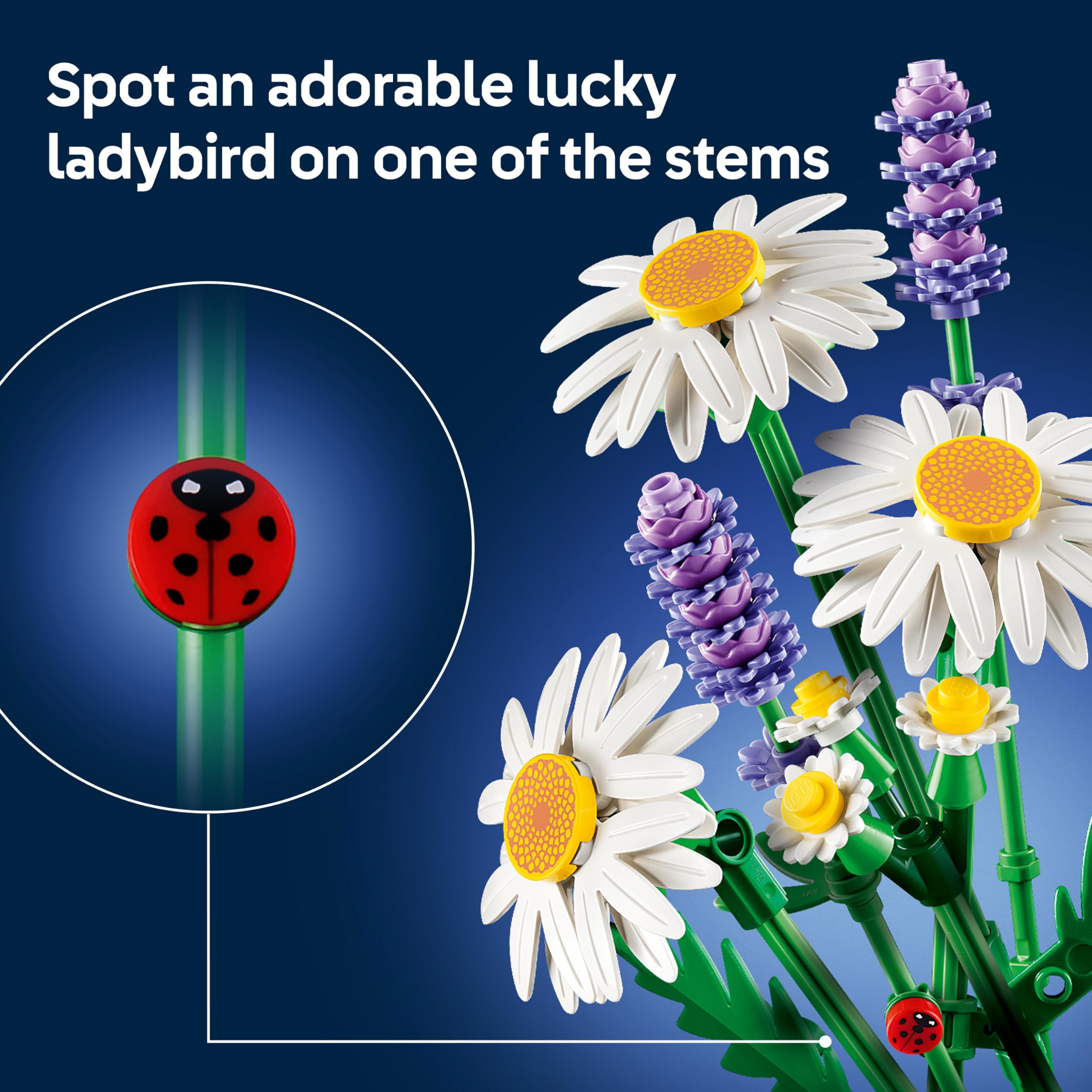 LEGO Botanicals Daisies Artificial Flower Bouquet Building Set for Ages 9+ 5