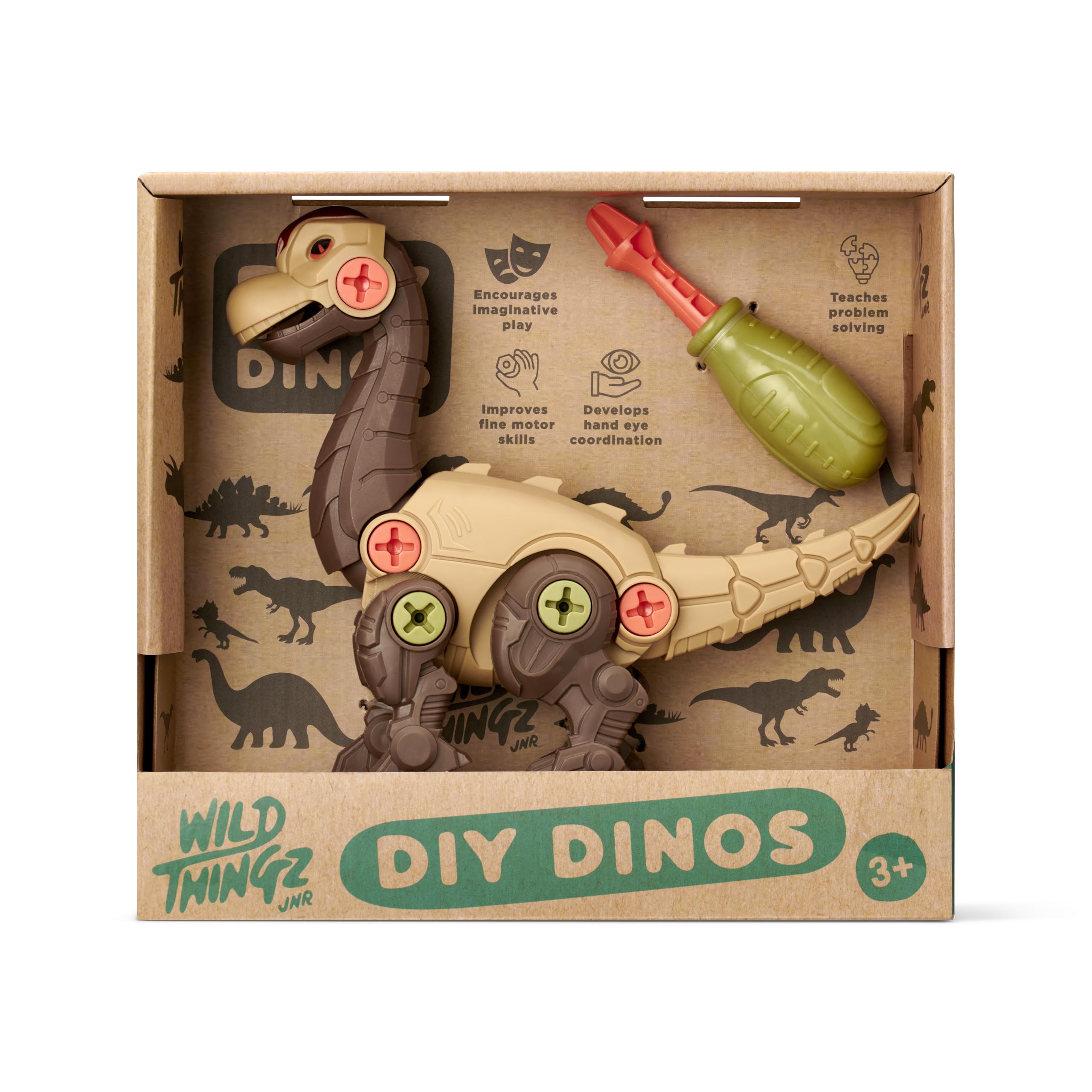 Wild Thingz DIY Dino Brachiosaurus Build & Take Apart Model Kit