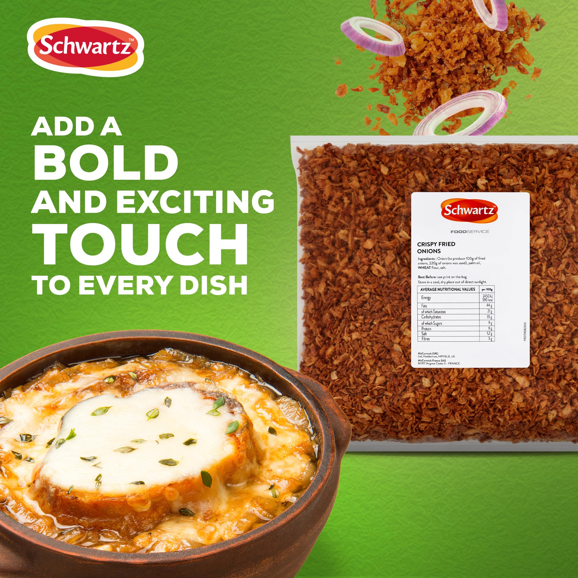 Schwartz Crispy Fried Onions - Ready-to-Use Garnish | 1Kg Pack 2